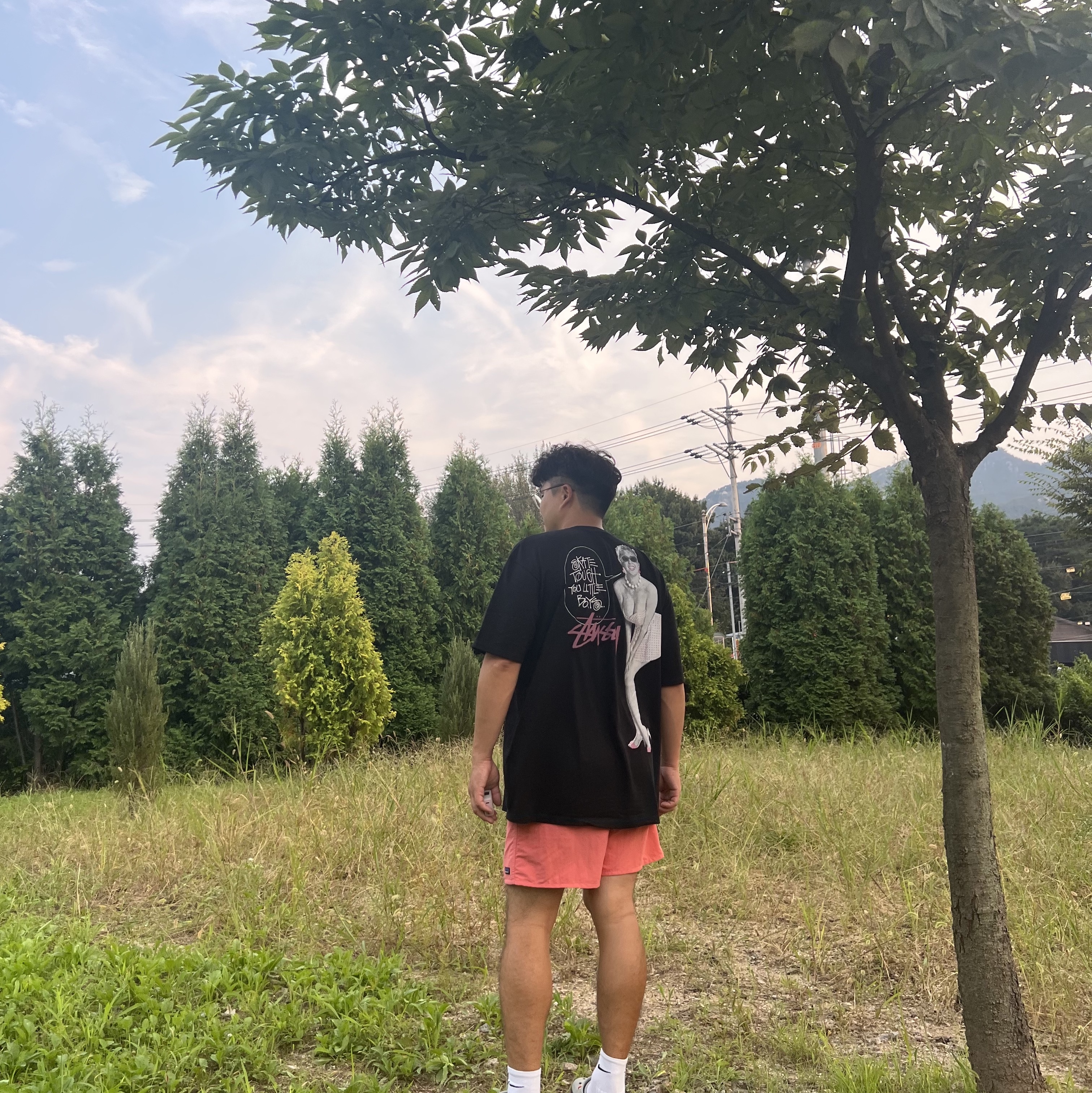 Stussy Skate Tough T-Shirt Black 착용 스타일