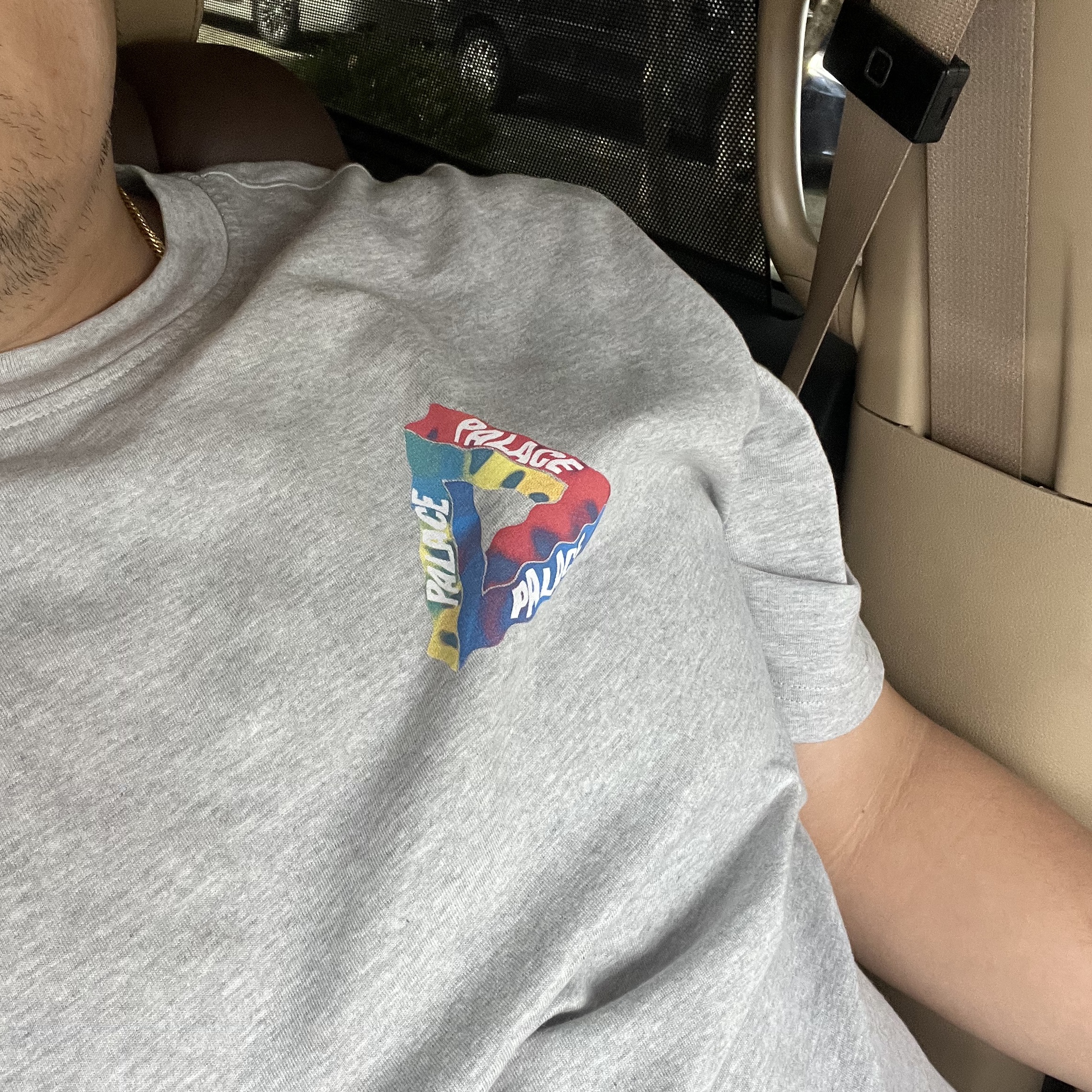 Palace Tri-Visions T-Shirt Grey Marl - 22SS 착용 스타일