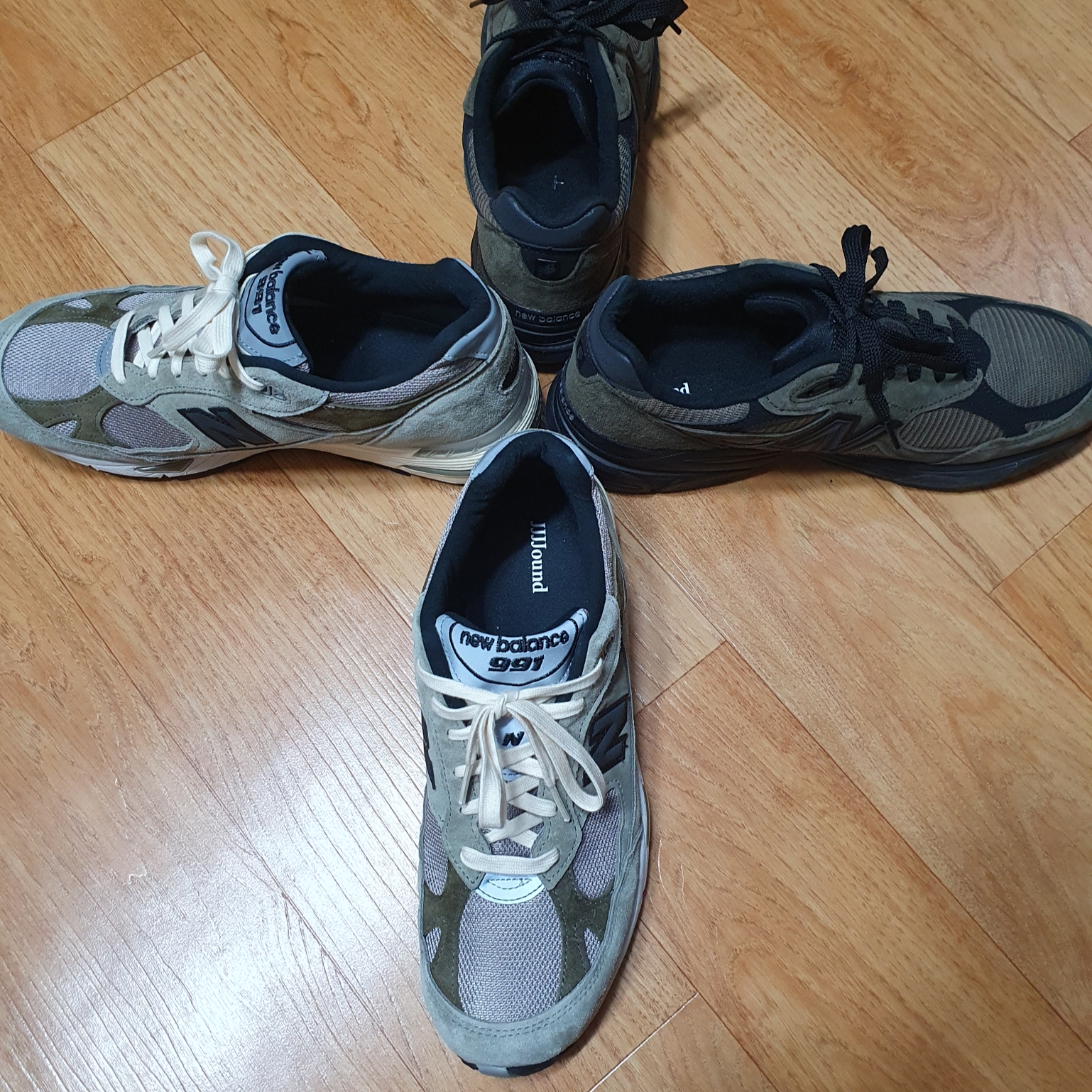 New Balance x JJJJound 991 Made in UK Grey, New Balance x JJJJound 990v3 Brown Black 착용 스타일