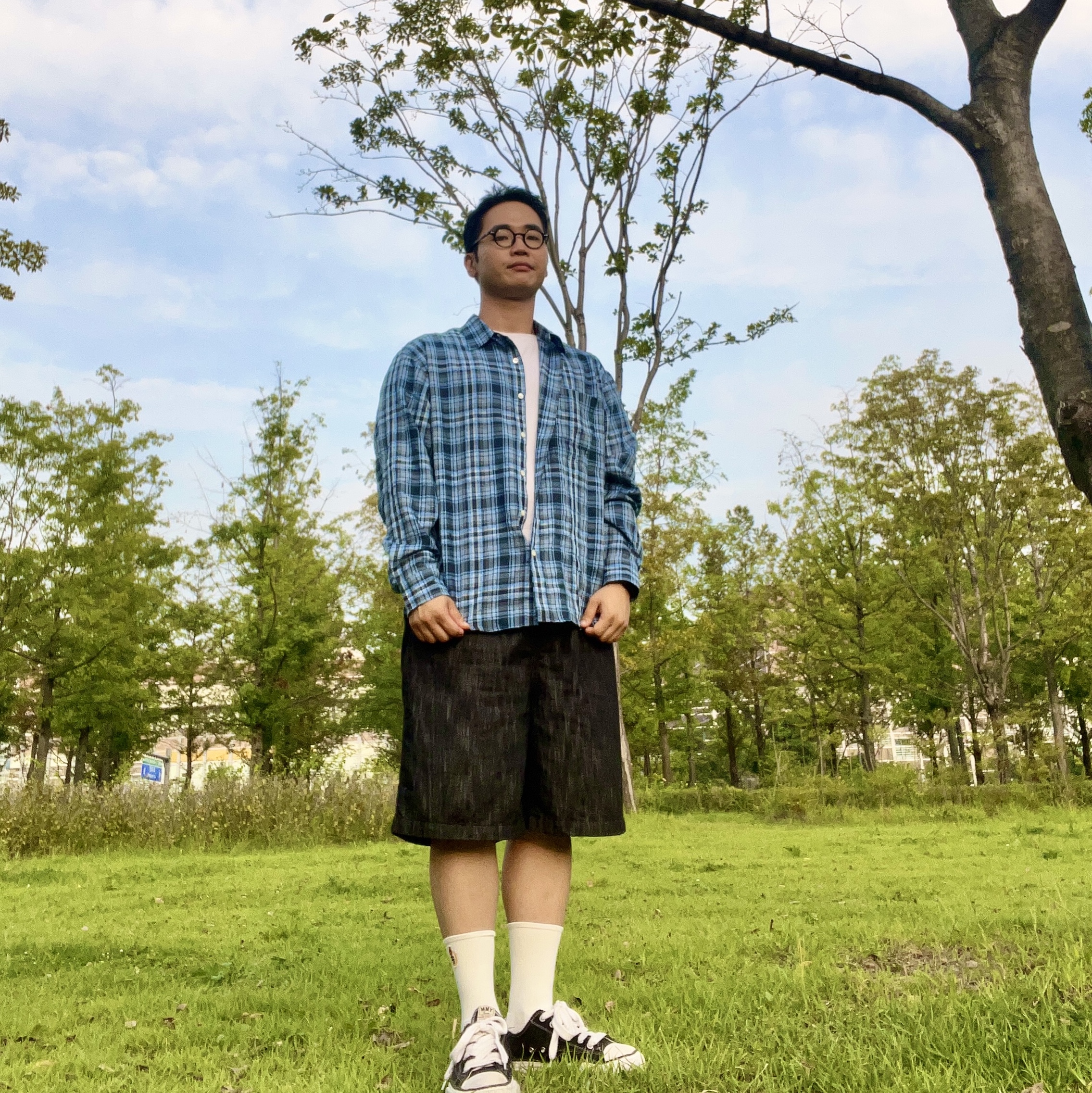 Maison Mihara Yasuhiro Peterson OG Sole Canvas Low Sneakers Black, Porter Tanker Shoulder Bag S Black 착용 스타일 - 1