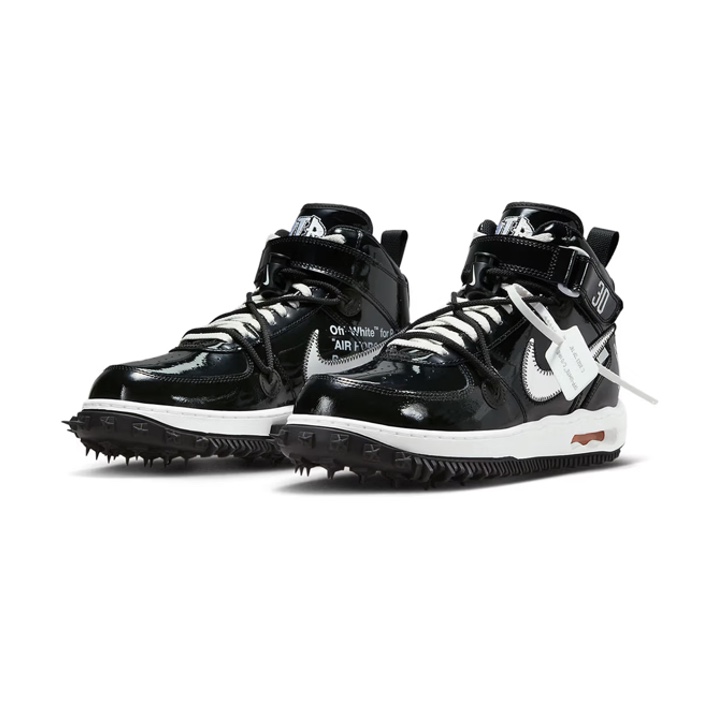 Nike x Off-White Air Force 1 Mid SP Leather Black 착용 스타일 - 2