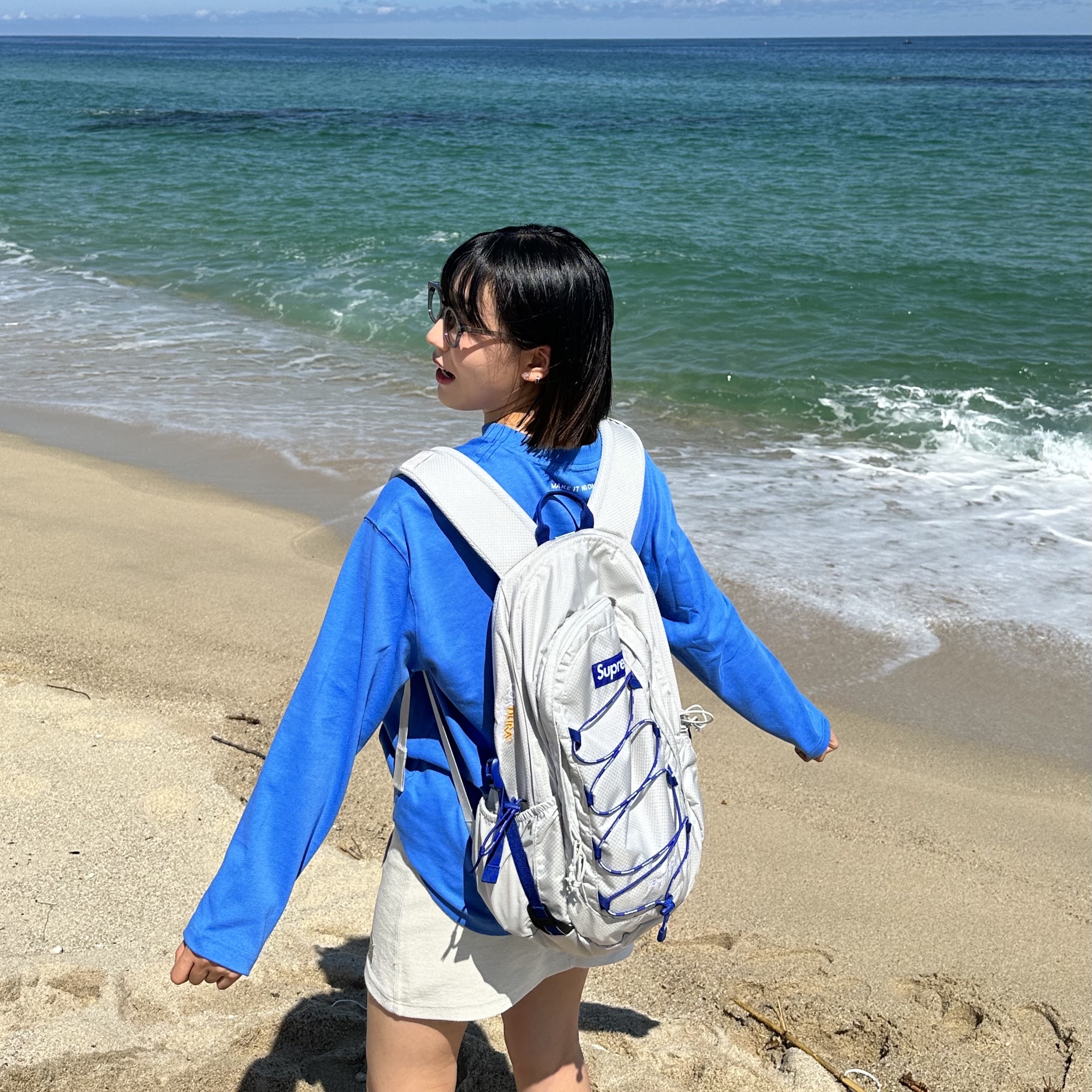 Supreme Backpack Silver - 22SS 착용 스타일 - 1