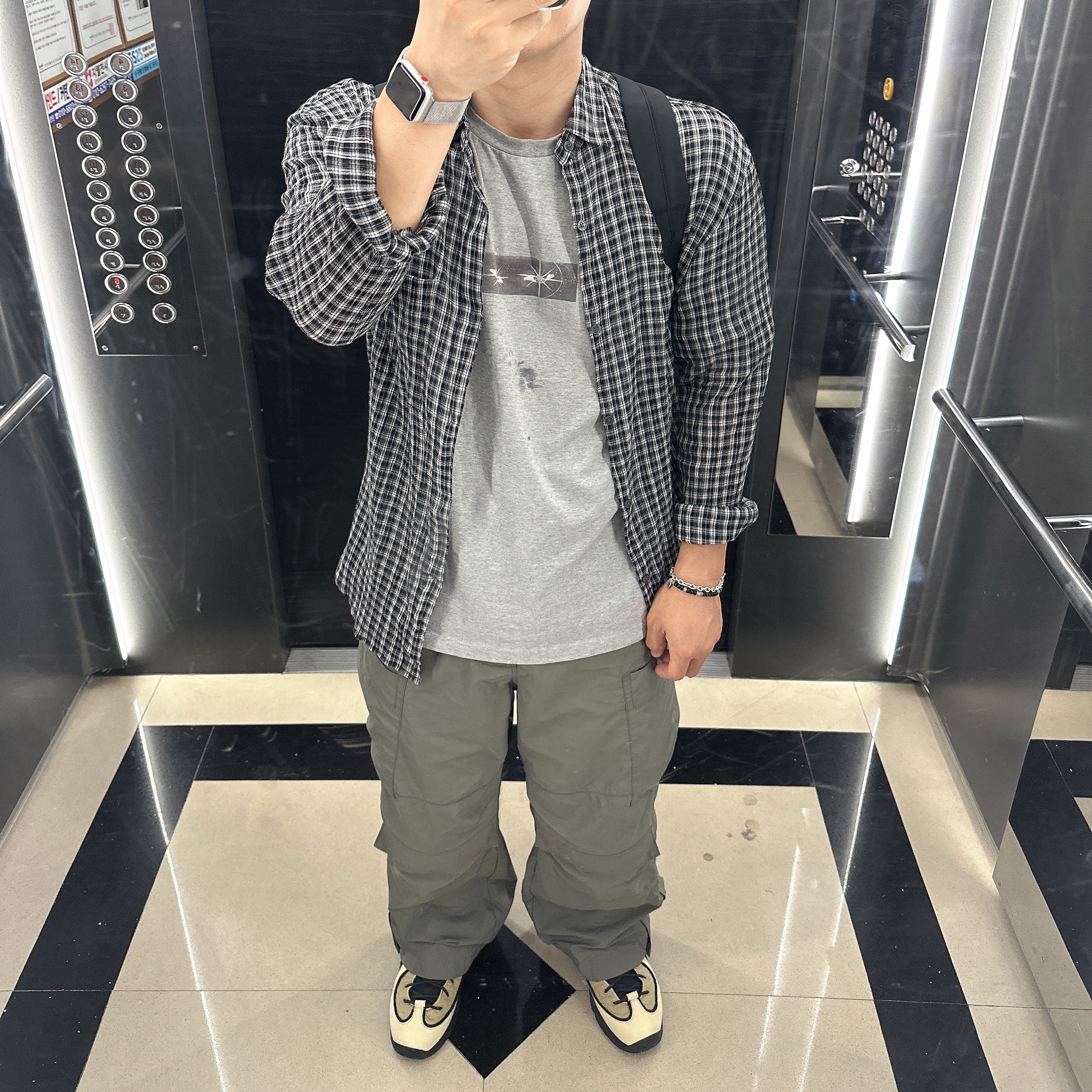 Nike x Stussy Air Penny II Rattan and Limestone, Amiacalva Gabardine Backpack Black 착용 스타일