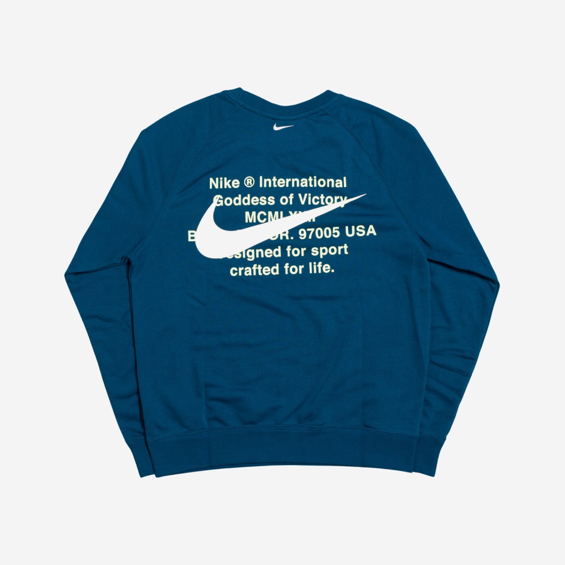 Nike NSW Double Swoosh Sweatshirt Blue Force Barely Volt - Asia 상세 이미지 2