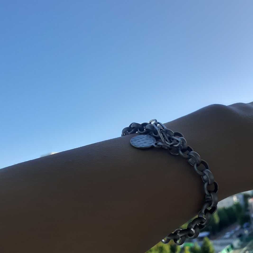 Haleine Metal Layered Bracelet Silver 착용 스타일