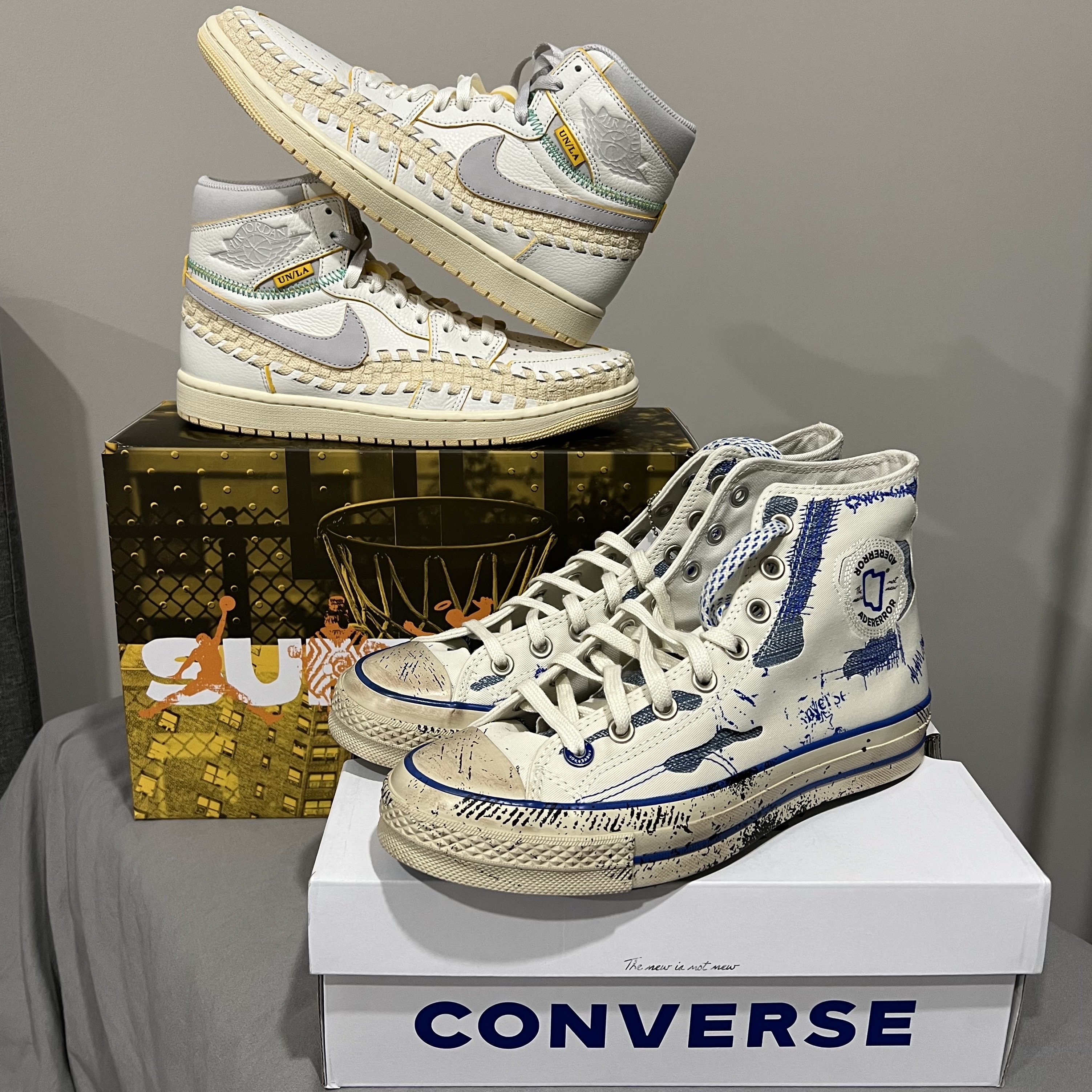 Converse x Ader Error Chuck 70 High White, Jordan 1 x Bephies Beauty Supply x Union Retro High OG SP Summer '96 착용 스타일 - 3