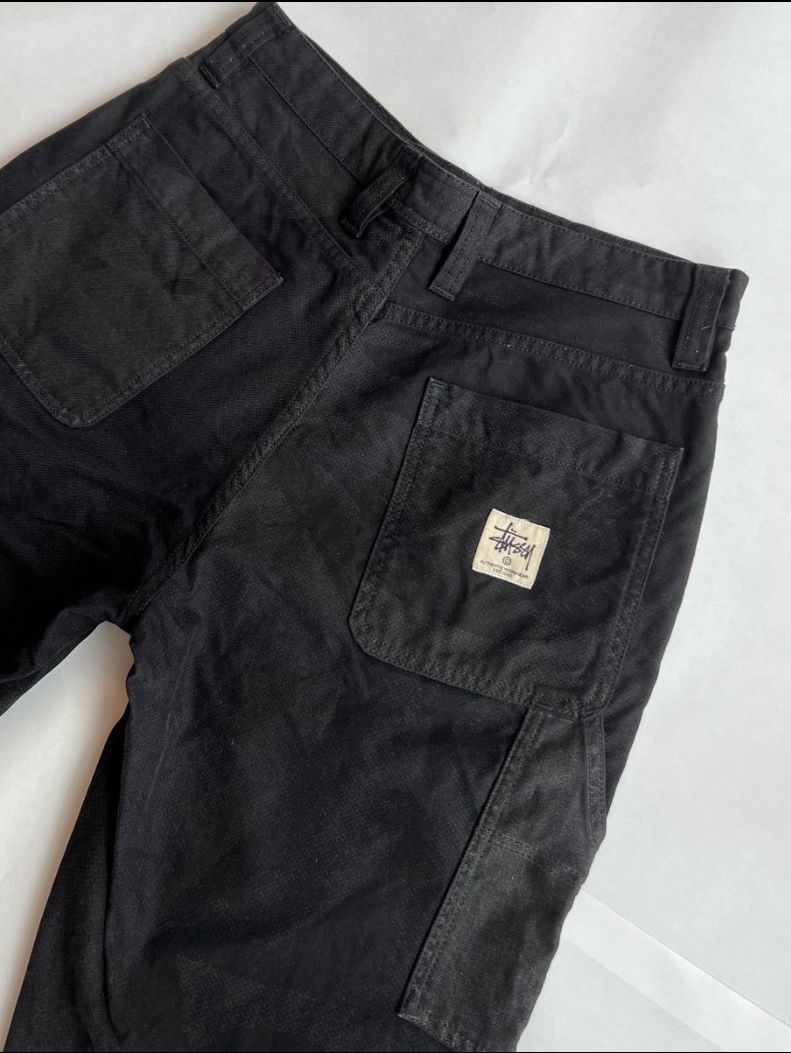 Stussy Canvas Work Pants Black 착용 스타일 - 2