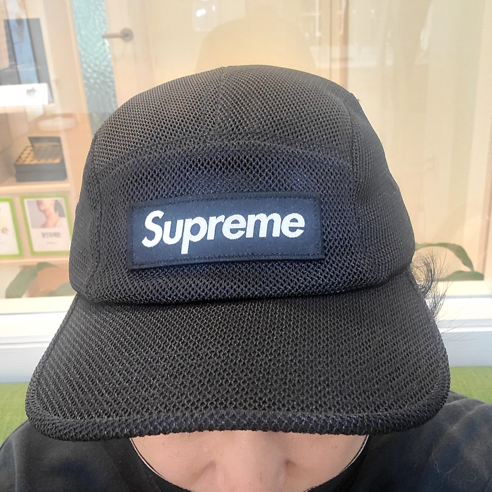 Supreme Mesh Cordura Camp Cap Black - 23SS 착용 스타일