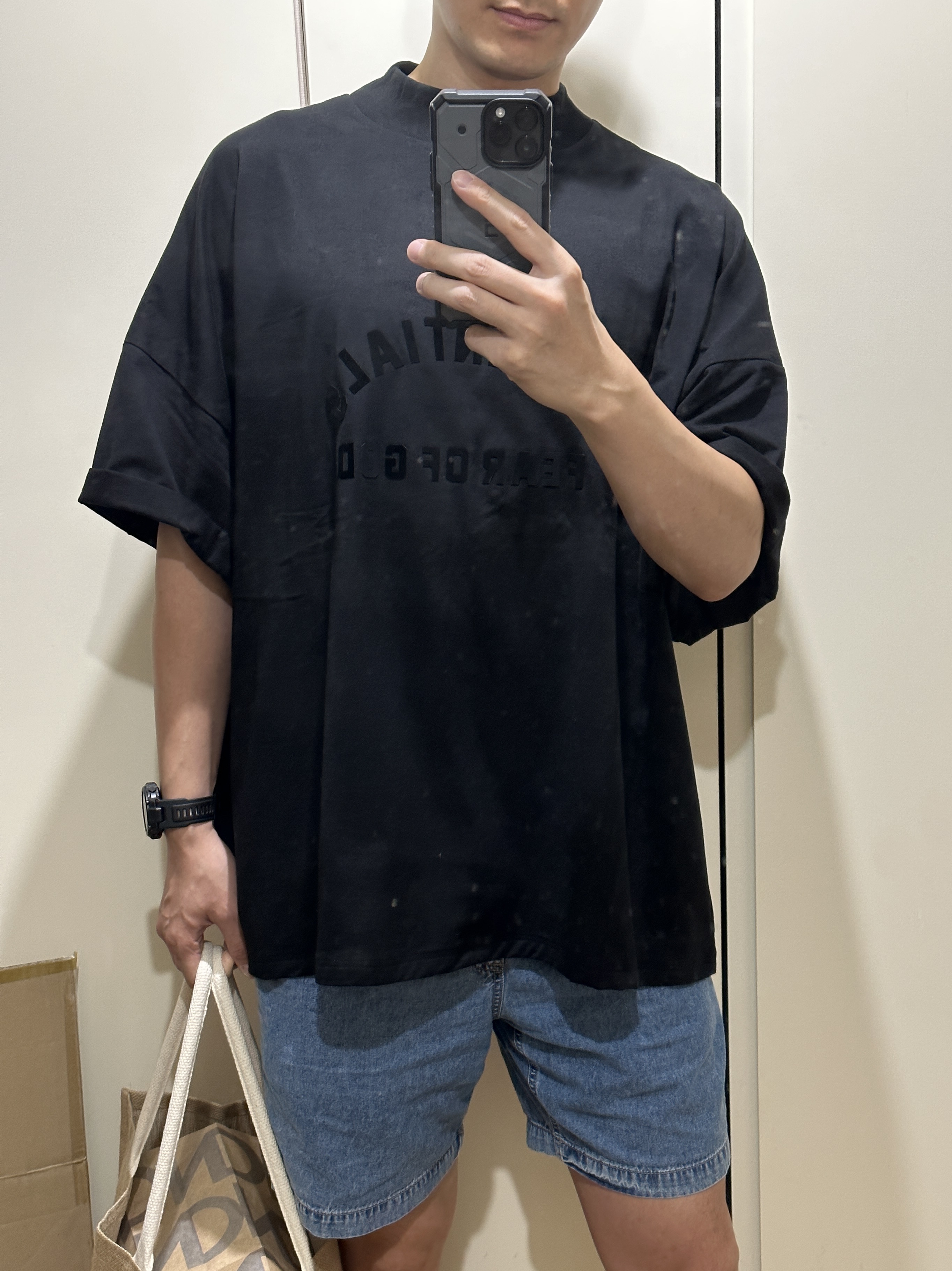 Essentials The Black Collection T-Shirt Black - 23SS 착용 스타일