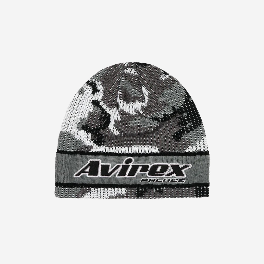 Palace Avirex Nein Cuff Beanie Grey Marl - 23FW 상세 이미지 1