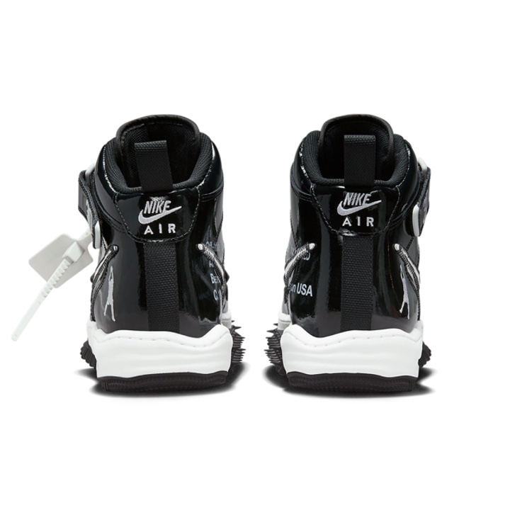 Nike x Off-White Air Force 1 Mid SP Leather Black 착용 스타일 - 5