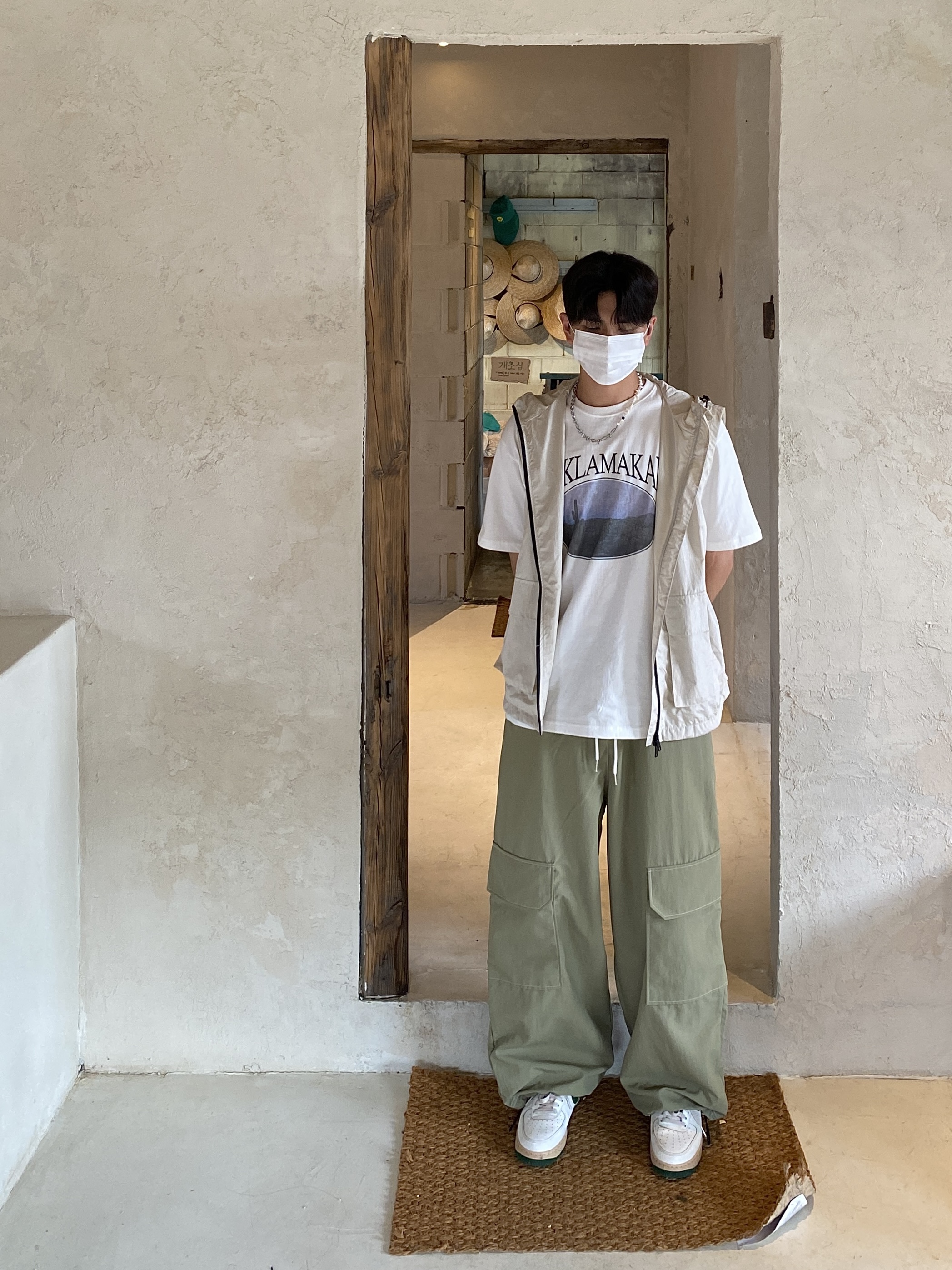 (W) Nike Air Force 1 Low Gorge Green 착용 스타일 - 2