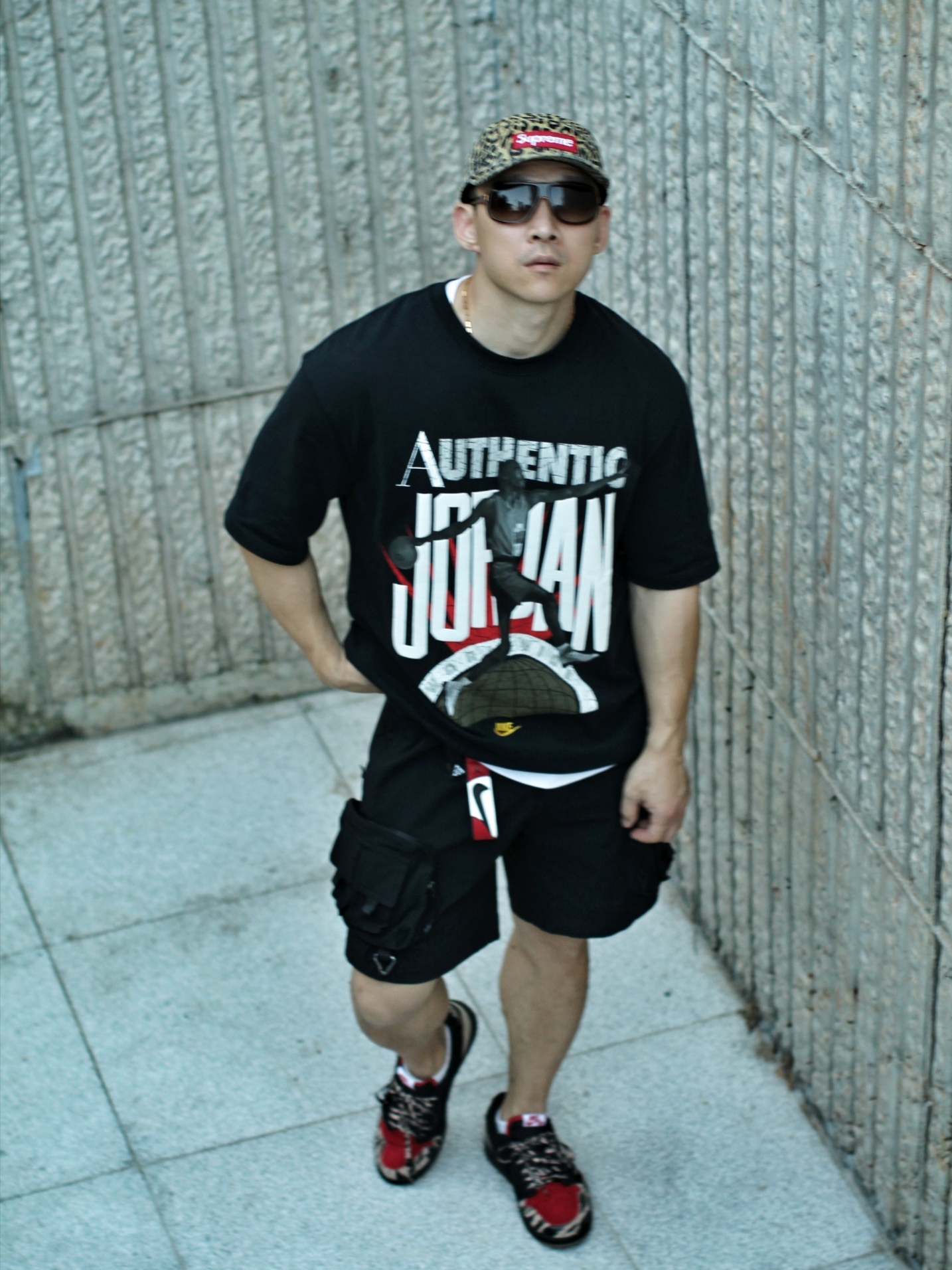 (W) Jordan x Aleali May Short Sleeve T-Shirt Black - Asia, Supreme Washed Chino Twill Camp Cap Leopard - 23FW 착용 스타일 - 1