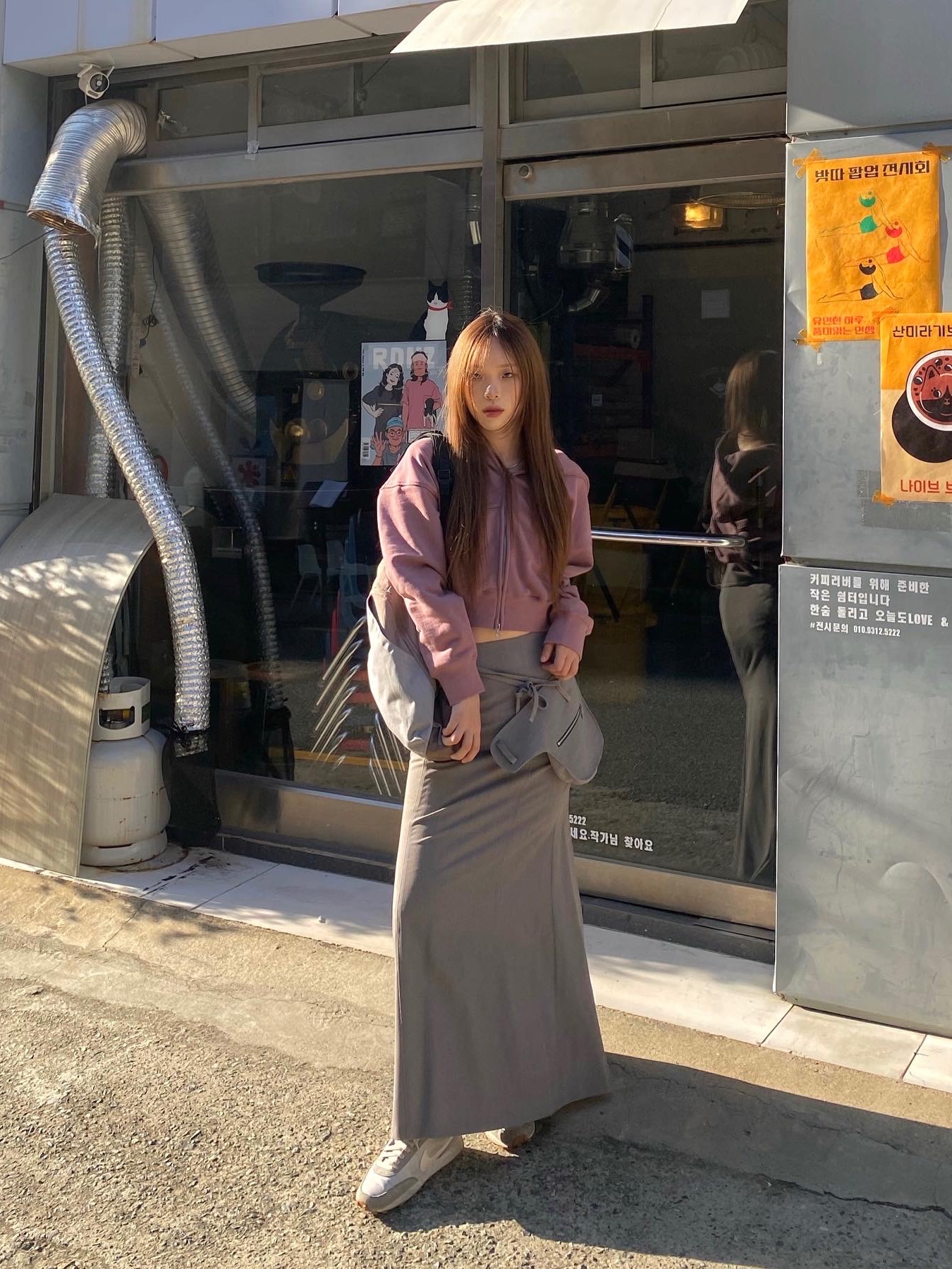 Mischief Rhombus Backpack Pink Grey, (W) Nike Daybreak Summit White 착용 스타일 - 2