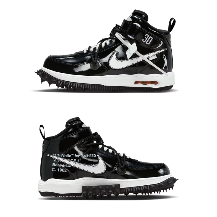 Nike x Off-White Air Force 1 Mid SP Leather Black 착용 스타일 - 3