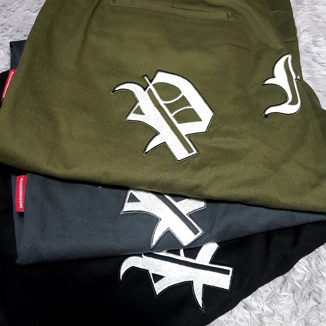 Peaceminusone Work Pants #1 Khaki, Peaceminusone Work Pants #1 Grey 착용 스타일