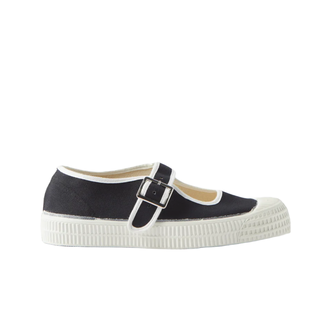 (W) 꼼데가르송 걸 x 노베스타 스타 마스터 캔버스 메리 제인 플랫 블랙((W) Comme des Garcons Girl x Novesta Star Master Canvas Mary Jane Flat Black)