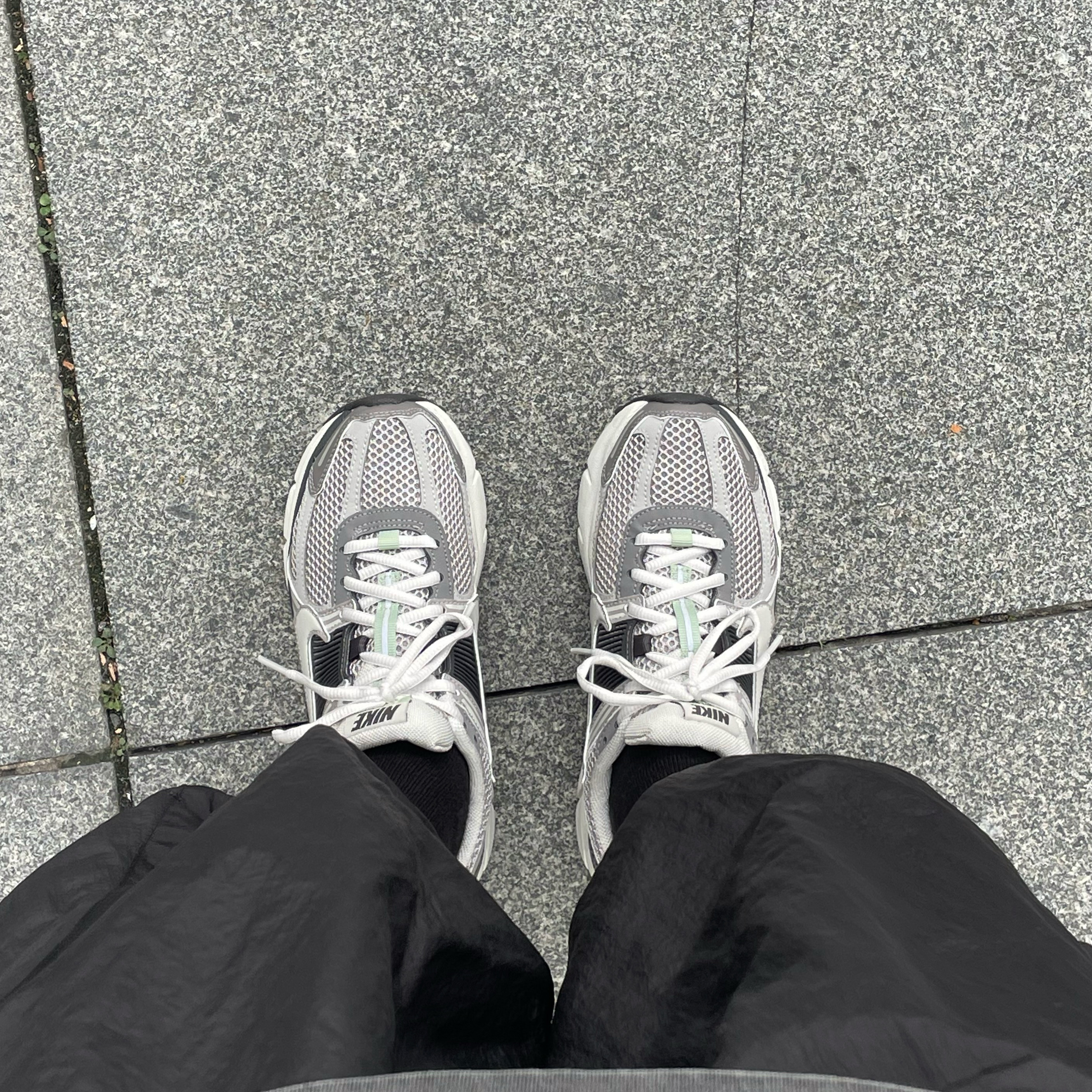 (W) Nike Zoom Vomero 5 Cobblestone and Flat Pewter 착용 스타일