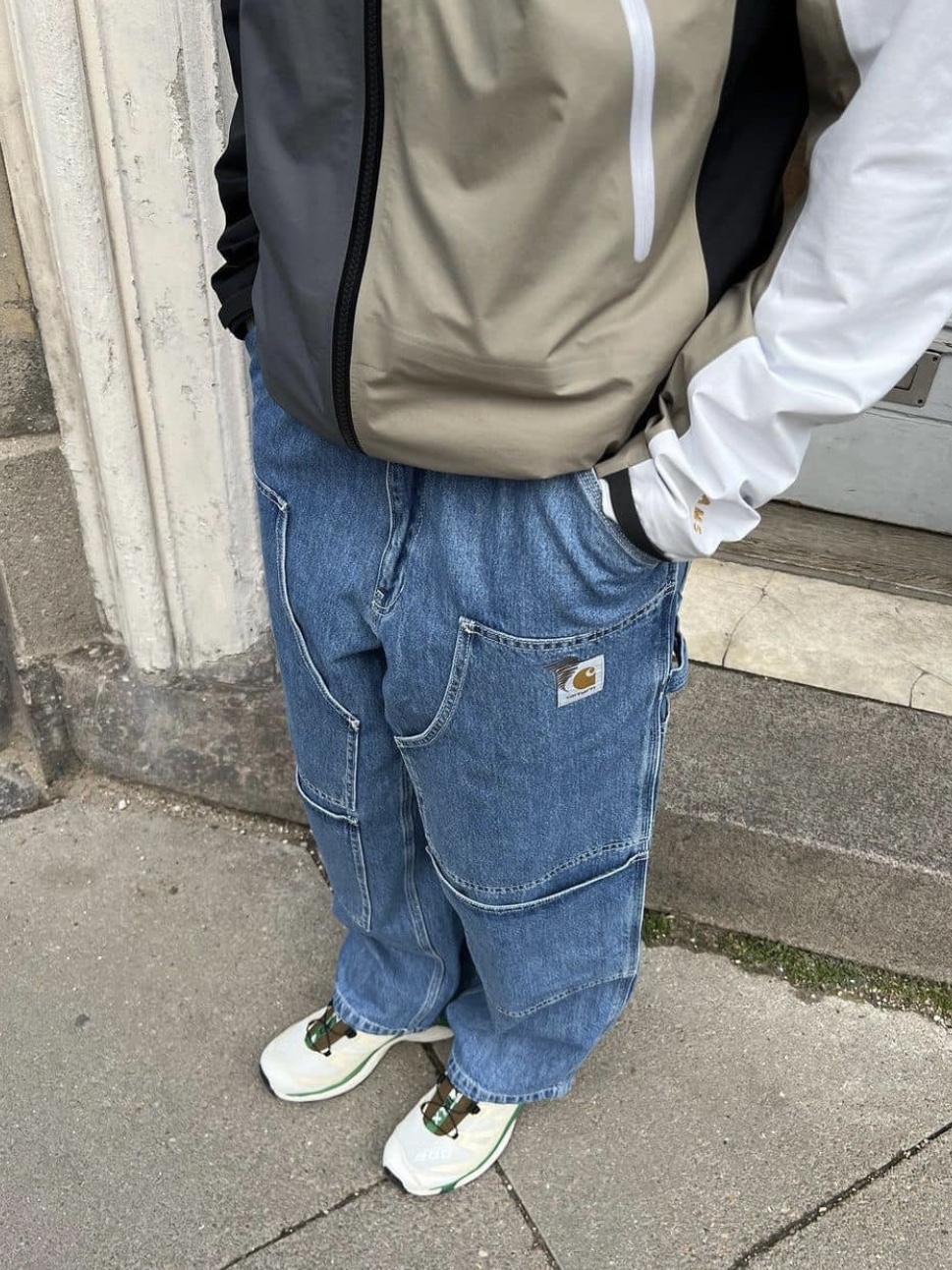Carhartt WIP x Invincible 15 Double Knee Pants Blue, Juun.J Carpenter Denim Black - 22FW 착용 스타일 - 2