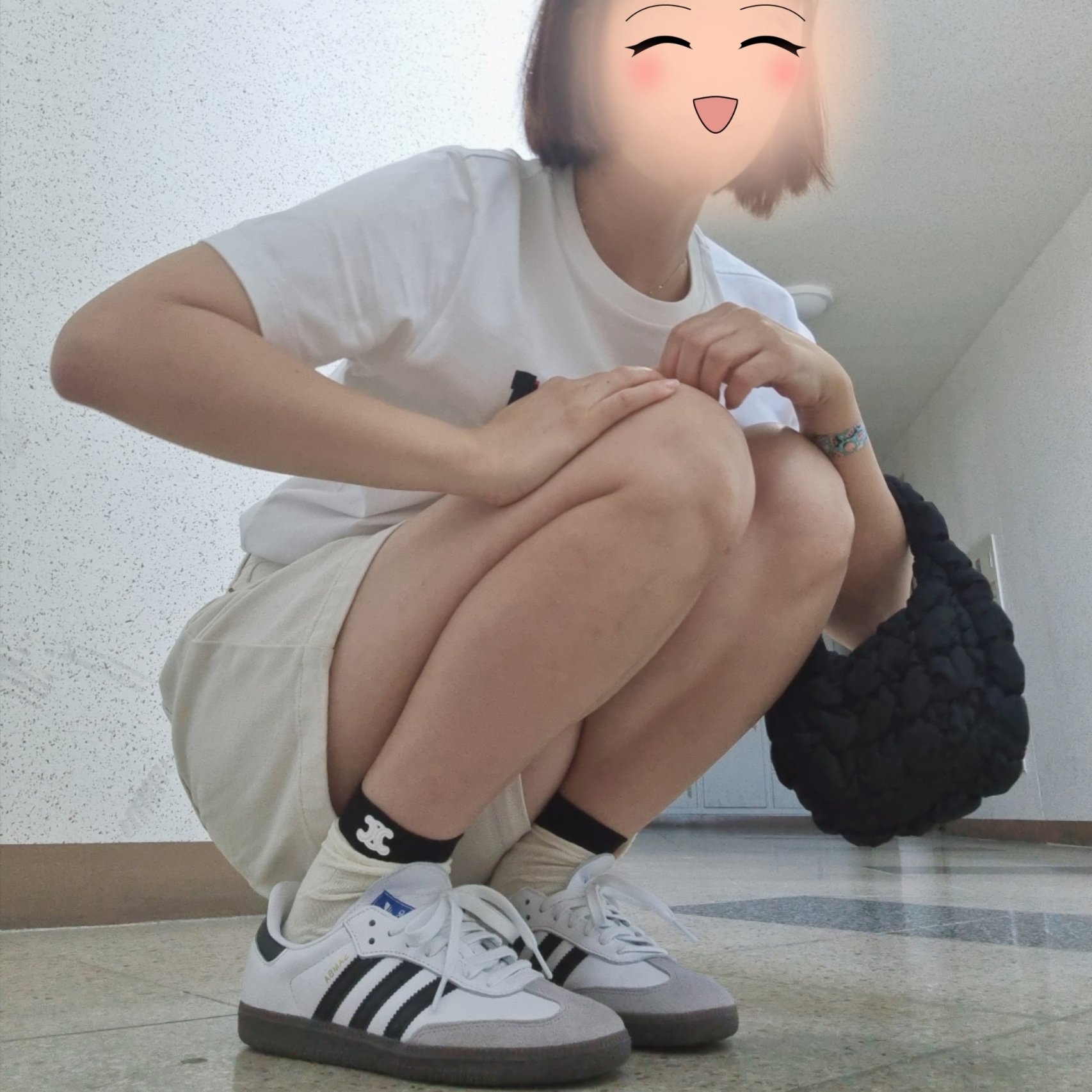 Adidas Samba OG Cloud White 착용 스타일 - 2
