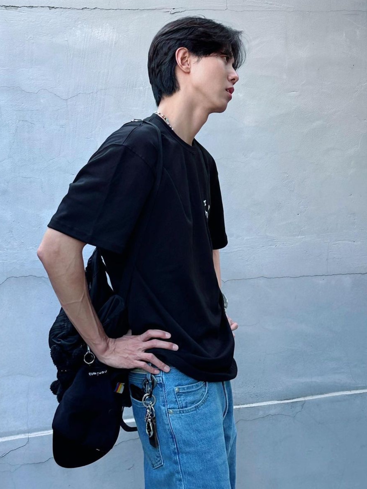 Porter Mile Knapsack Black, Porter Tanker 2Way Briefcase Black 착용 스타일 - 3