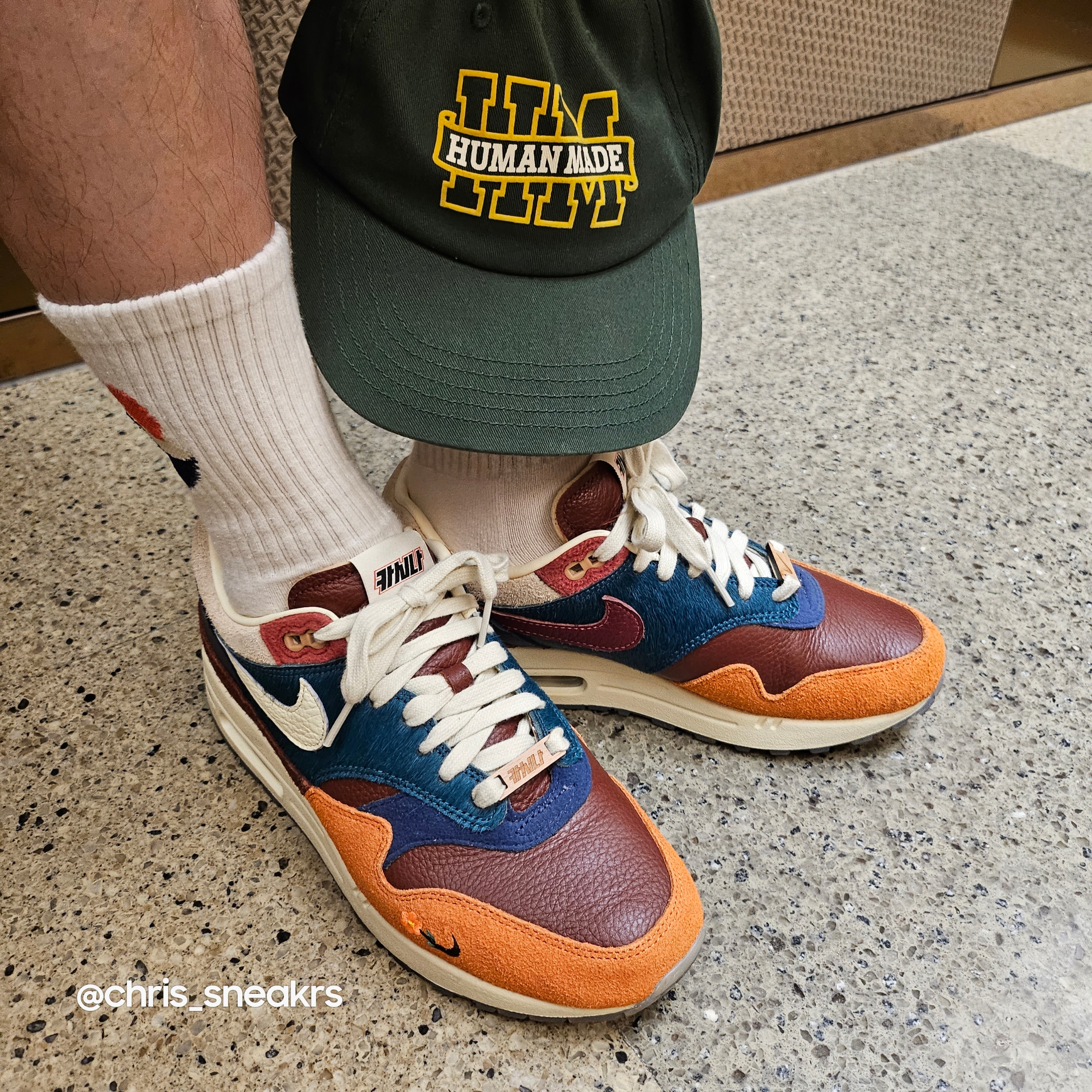 Human Made 5-Panel Twill Cap #1 Green, Nike x Kasina Air Max 1 SP Won-Ang Orange 착용 스타일 - 1