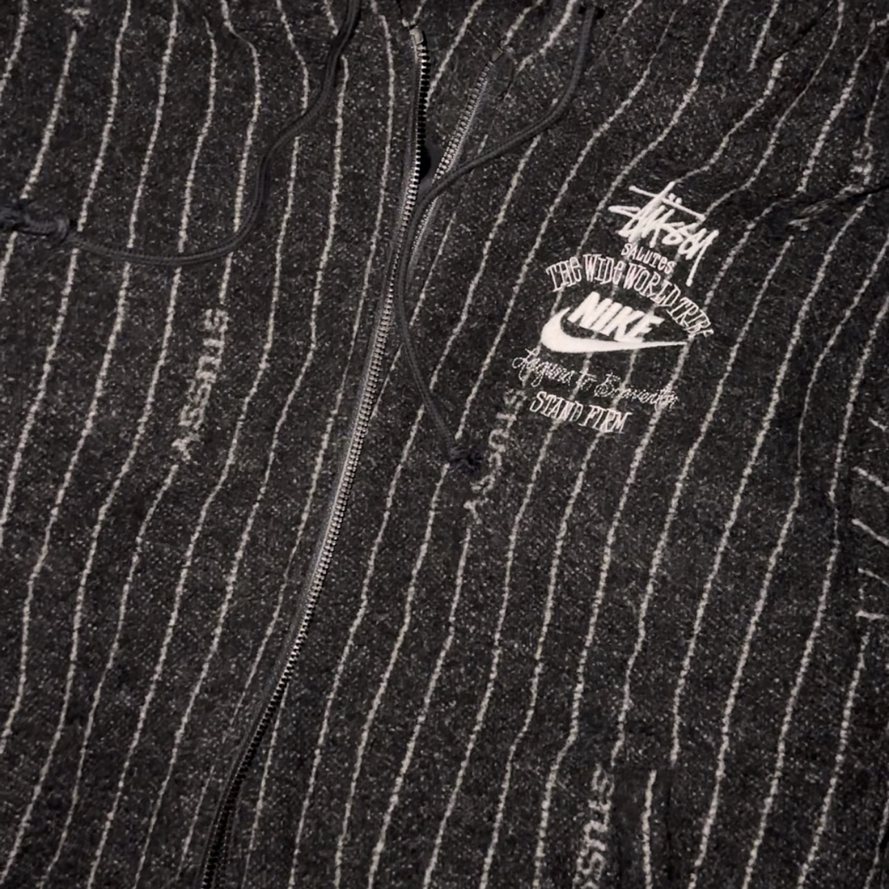 Nike x Stussy NRG Striped Wool Jacket Black (DR4023-010) 착용 스타일