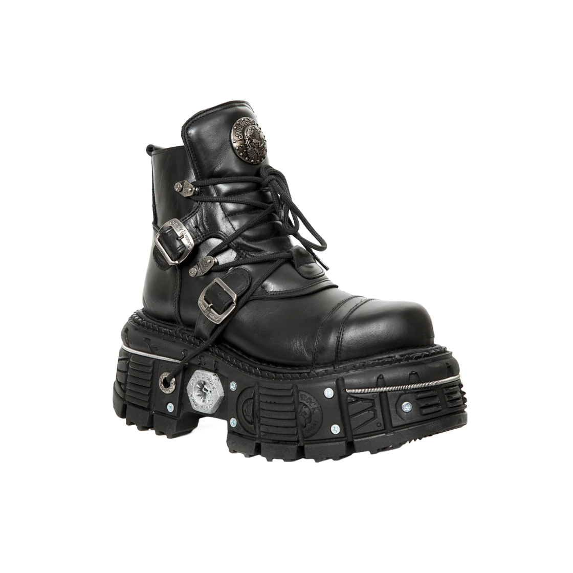 뉴 락 앵클 부츠 임퍼펙트 레이스 M-TANK007-S1 블랙(New Rock Ankle Boots Imperfect with Laces M-TANK007-S1 Black)