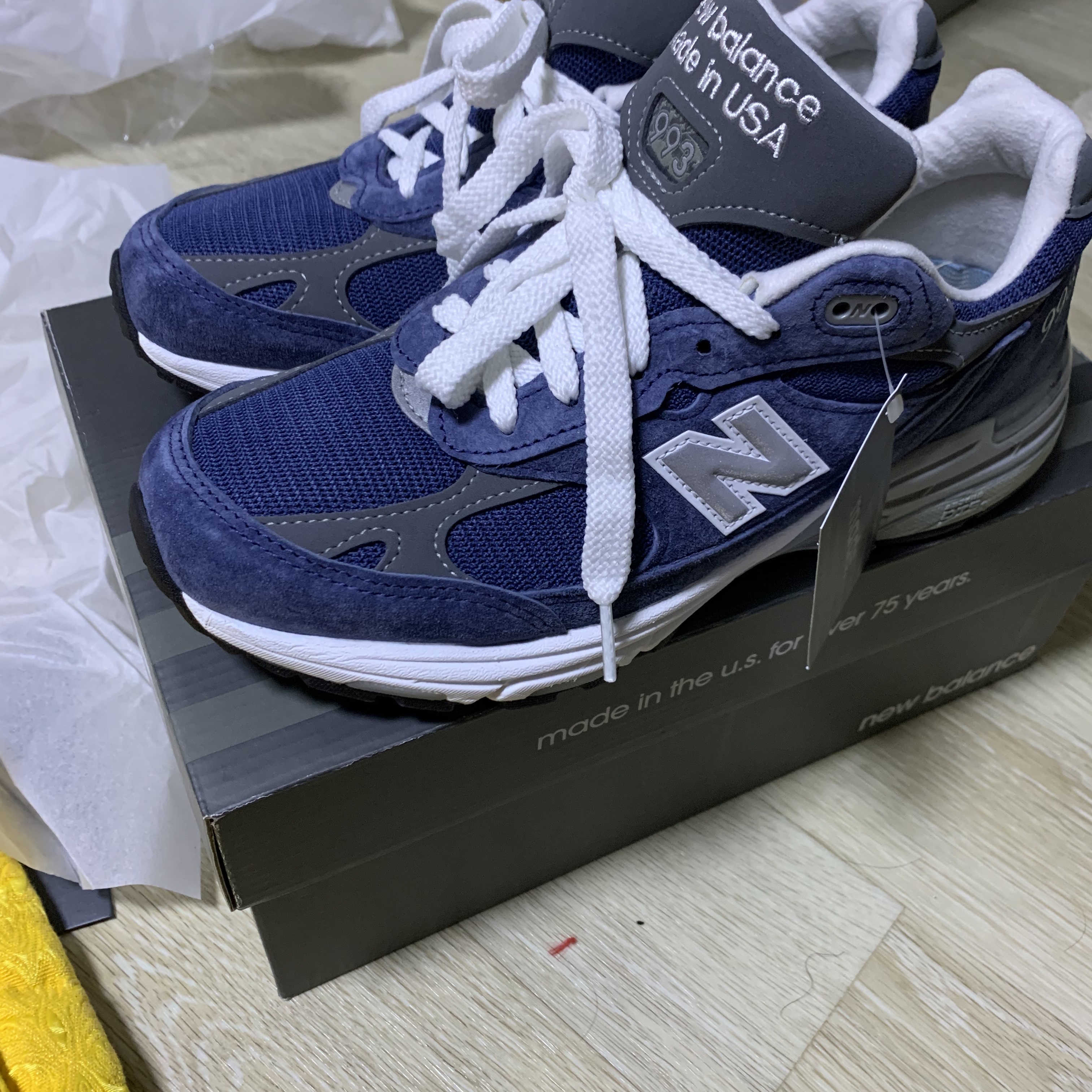 New Balance 993 Made in USA Vintage Indigo - D Standard 착용 스타일