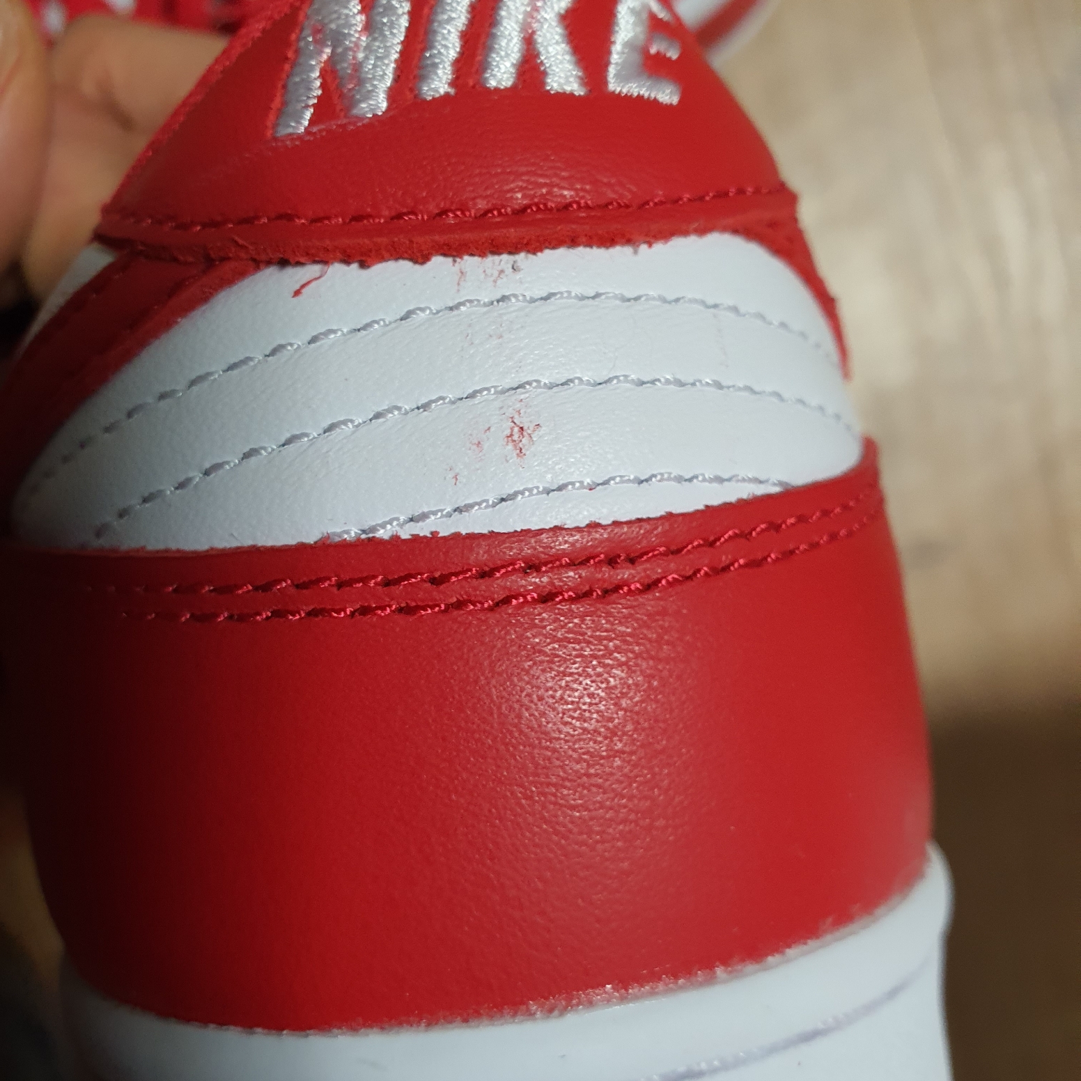 Nike Dunk Low SP White and University Red 2023 착용 스타일 - 5