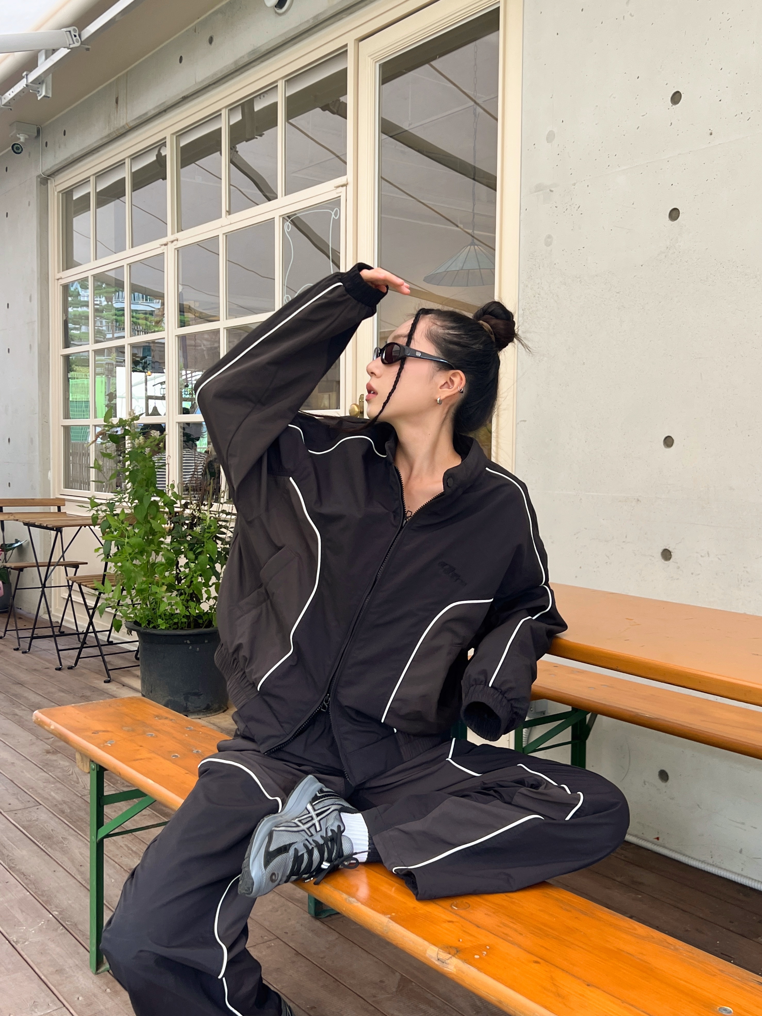 Asics Jog 100 S Steel Grey - 2E Wide 착용 스타일 - 2