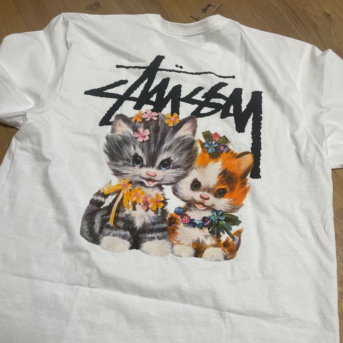 Stussy Kittens T-Shirt White 착용 스타일