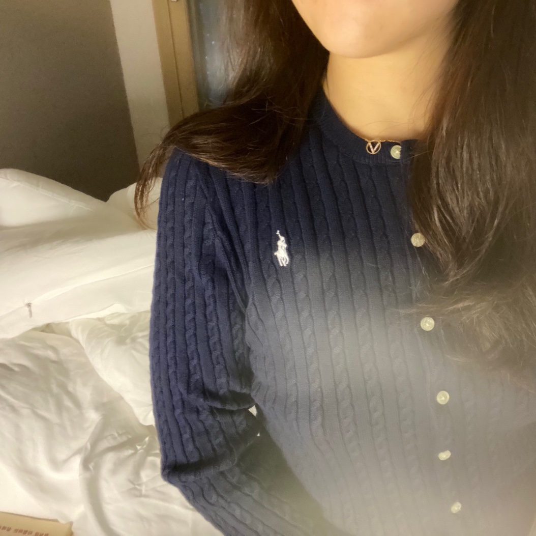 [30% 적립] Polo Ralph Lauren Children Mini Cable Cotton Cardigan Hunter Navy 착용 스타일
