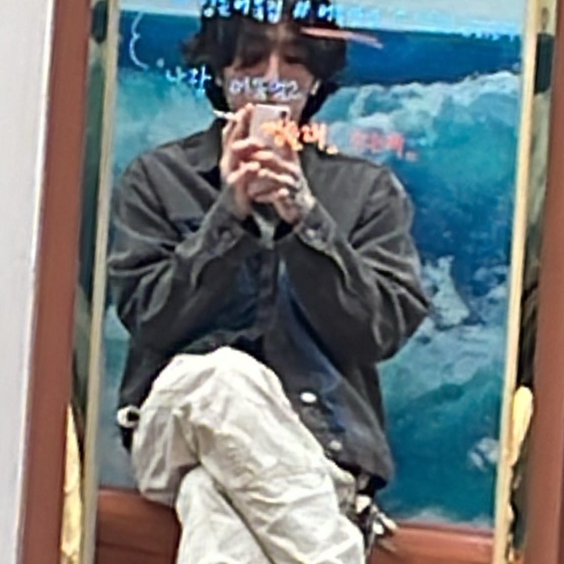 Supreme 2-Tone Paneled Denim Jacket Black - 22FW, Kapital Thin Canvas Lumbar Pants Kinari 착용 스타일