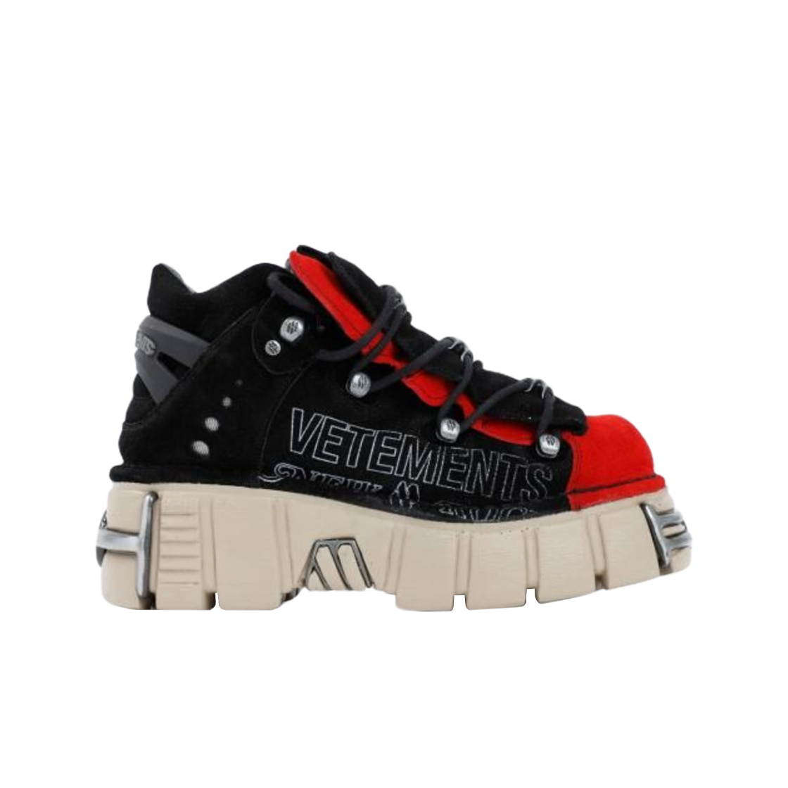 뉴 락 x 베트멍 플랫폼 스니커즈 블랙 레드 카멜(New Rock x Vetements Platform Sneakers Black Red Camel)