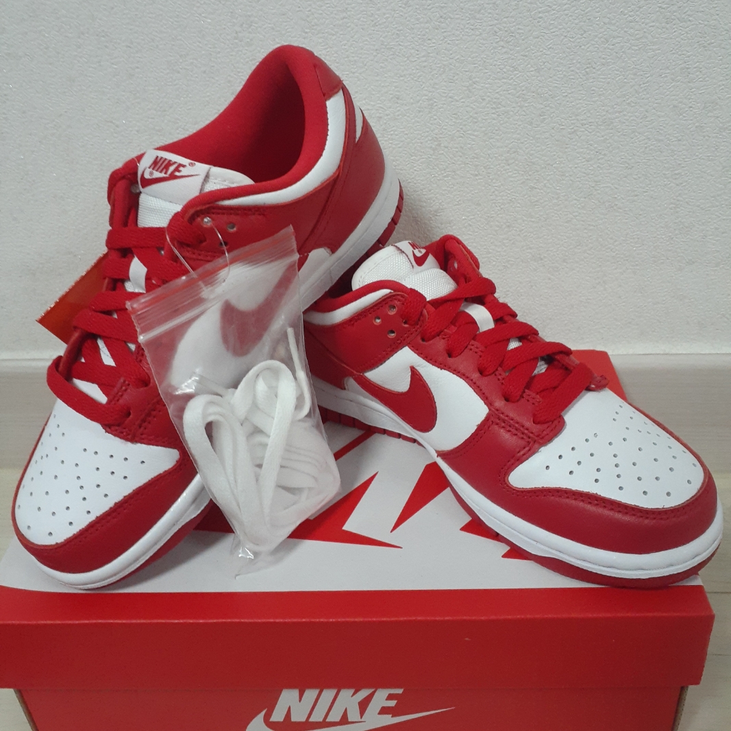 Nike Dunk Low SP White and University Red 2023 착용 스타일