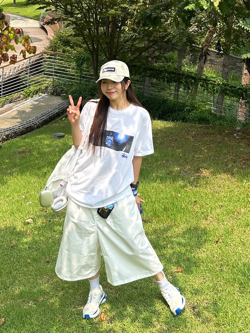 Salomon x JJJJound XT-Wings 2 White Lapis Blue, Supreme Denim Camp Cap Dirty Indigo - 23SS 착용 스타일 - 1