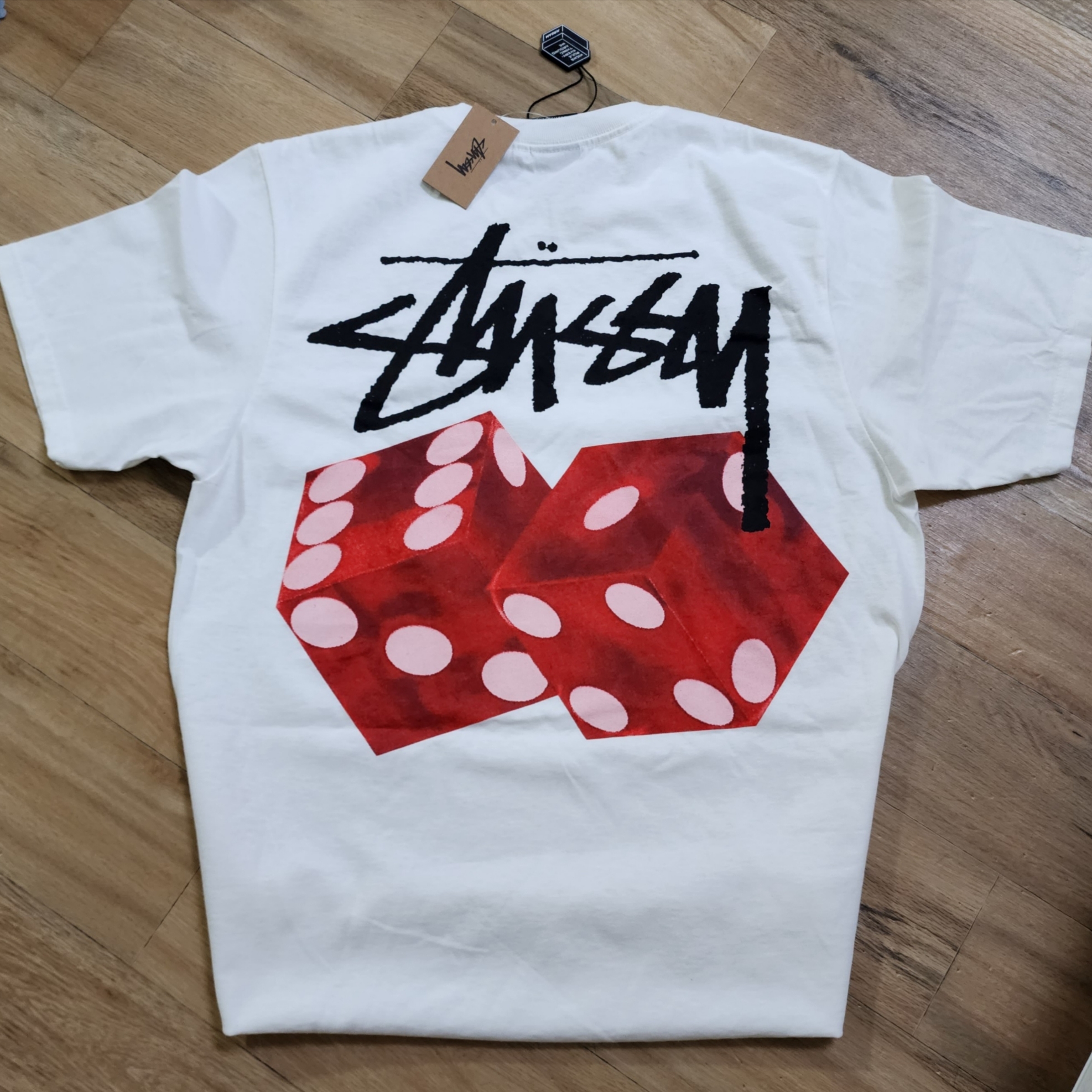 Stussy Diced Out T-Shirt White 착용 스타일