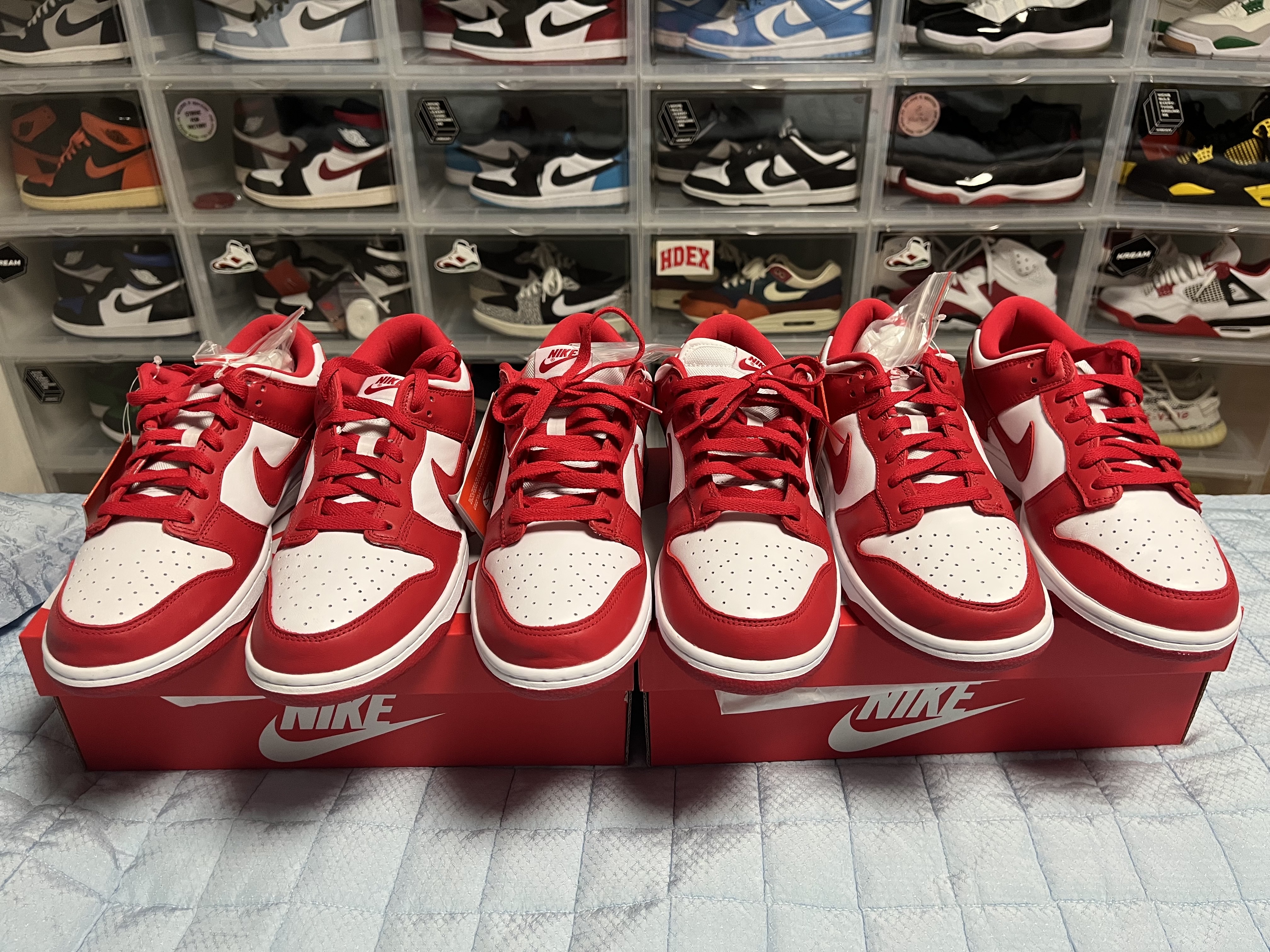Nike Dunk Low SP White and University Red 2023 착용 스타일