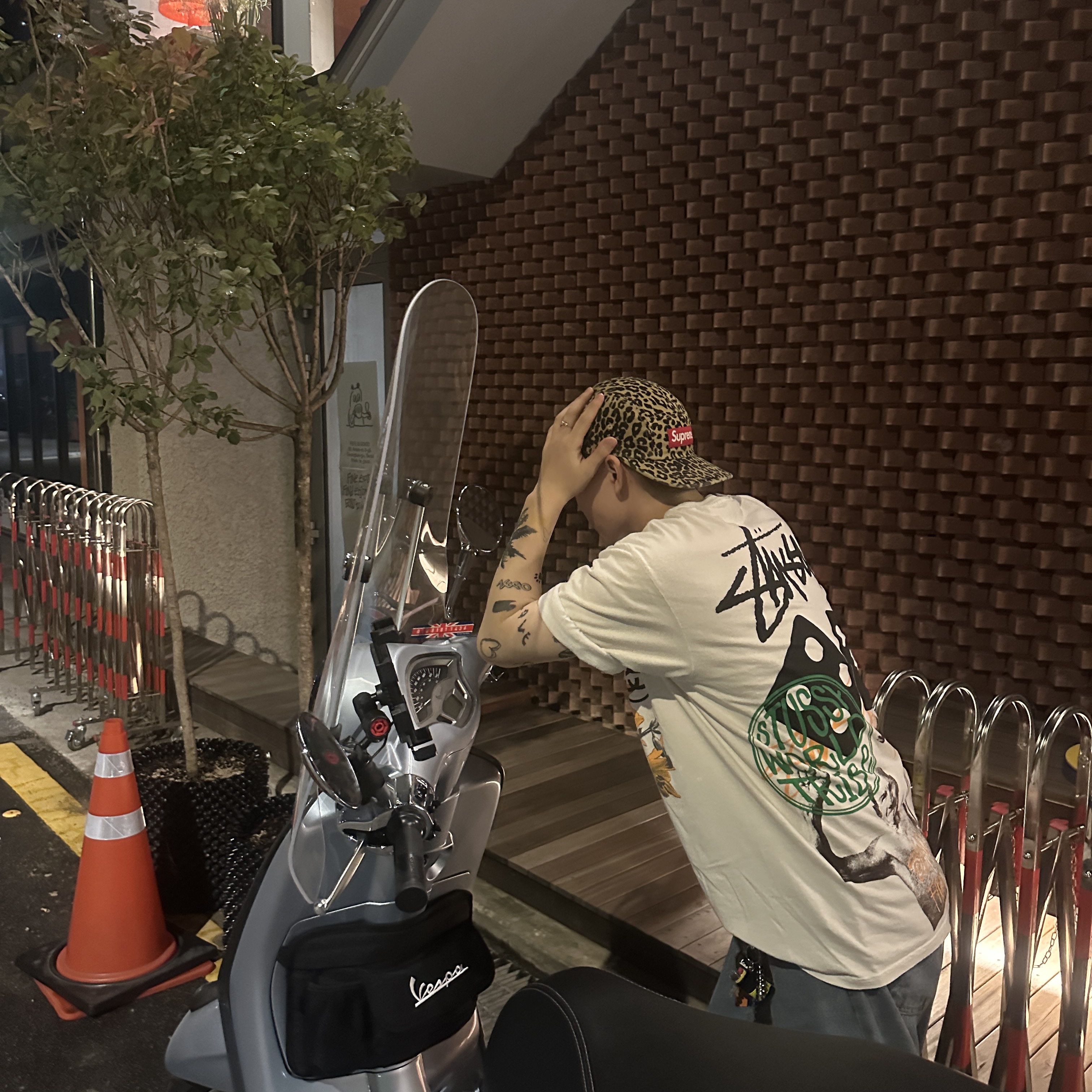 Supreme Washed Chino Twill Camp Cap Leopard - 23FW, Stussy Strike Pigment Dyed T-Shirt Natural 착용 스타일