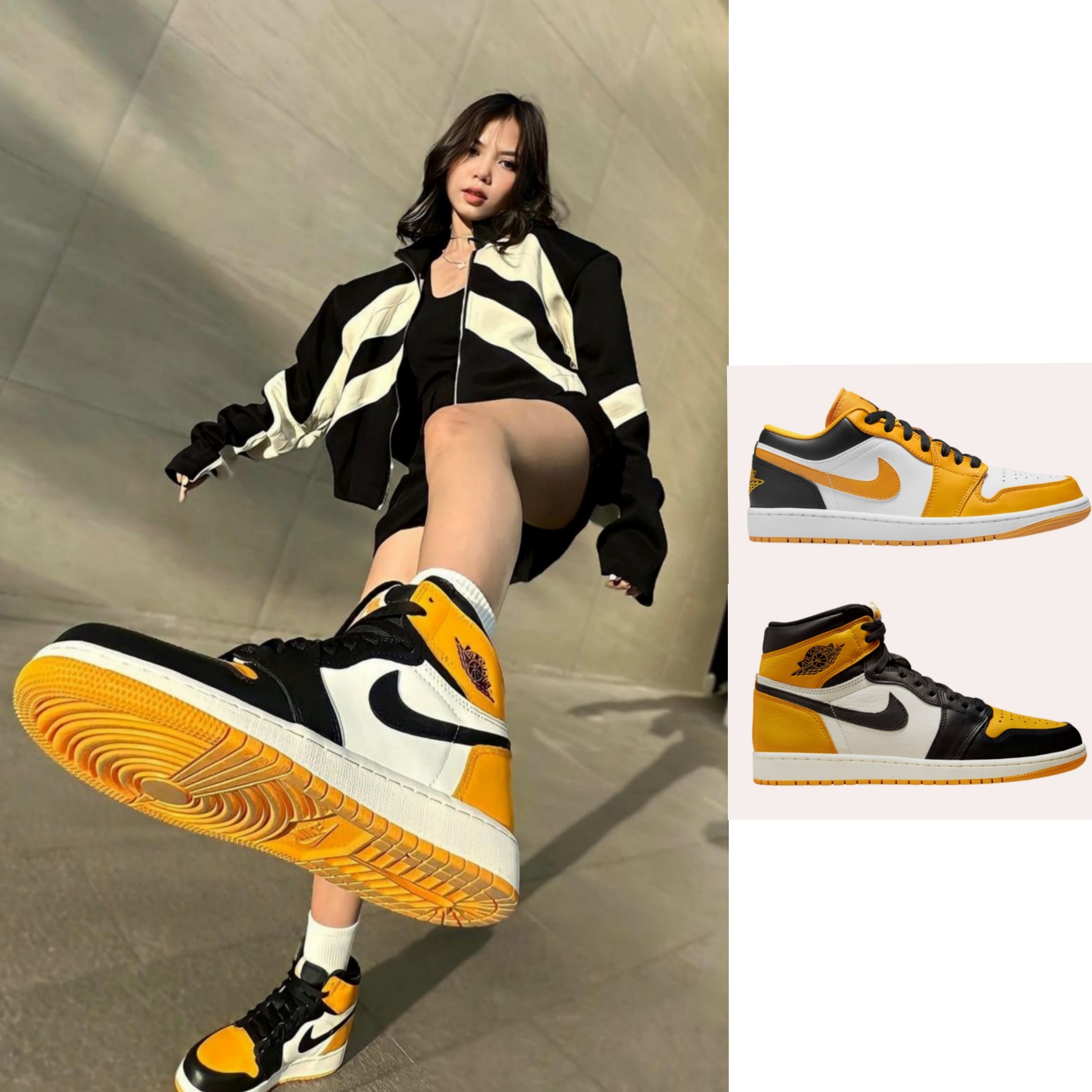 Jordan 1 Low Taxi, Jordan 1 Retro High OG Taxi 착용 스타일 - 1