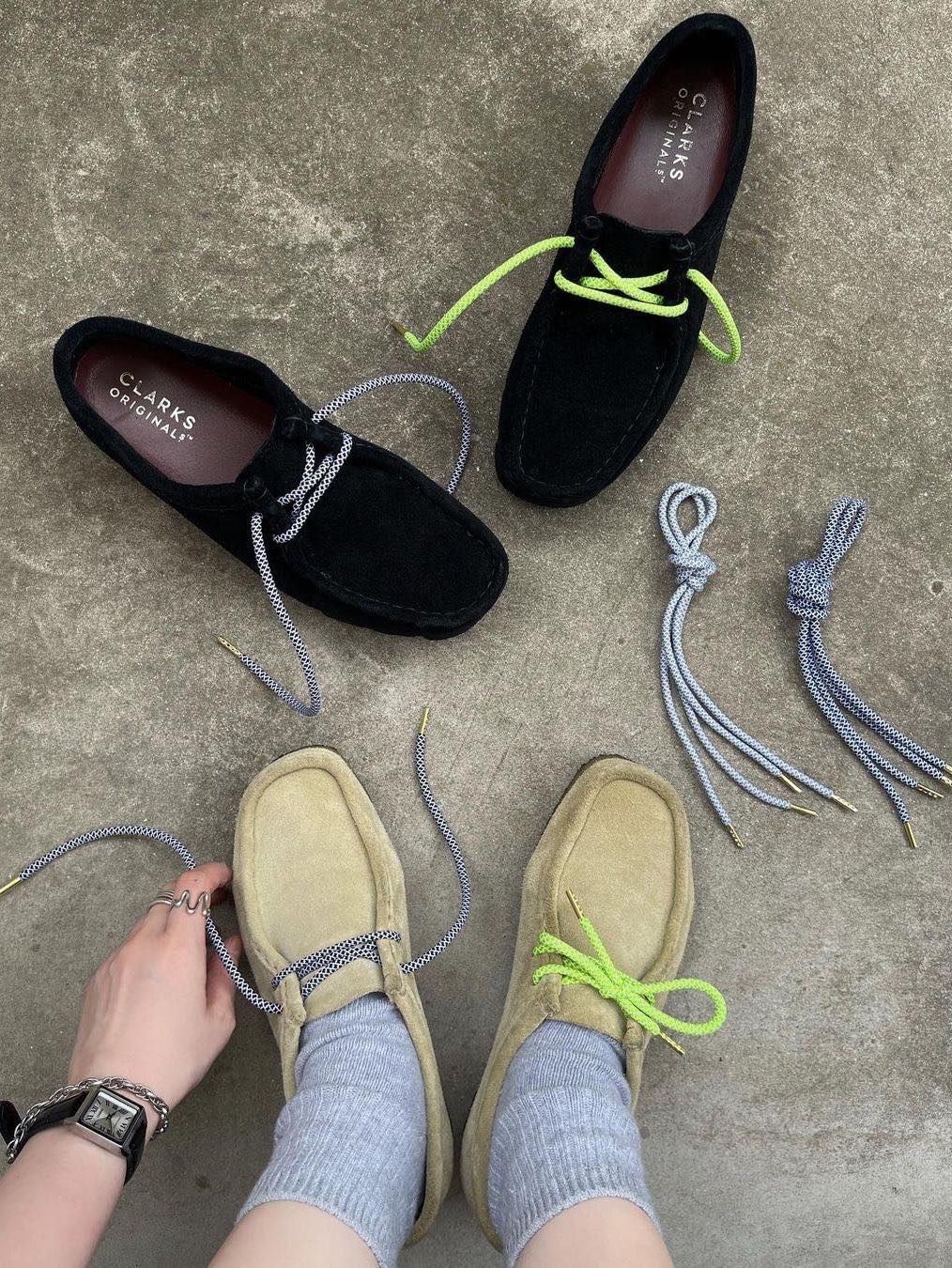 Clarks Wallabee Black Suede, Clarks Wallabee Maple Suede 착용 스타일 - 2