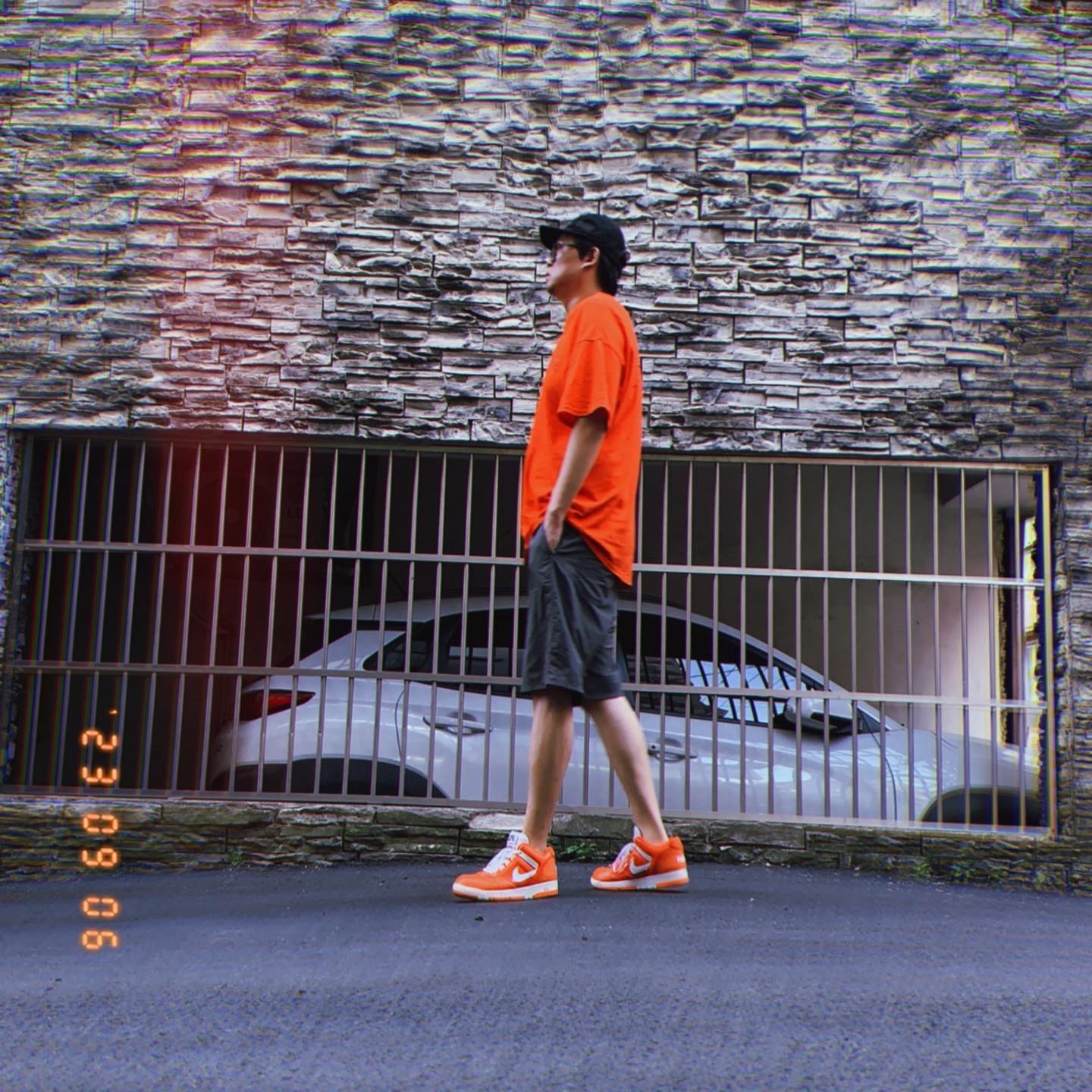 Nike x Supreme SB Air Force 2 Low Orange 착용 스타일 - 1