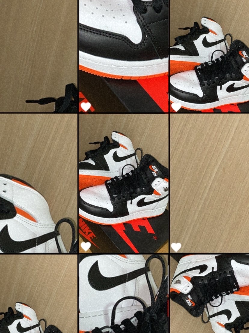 (GS) Jordan 1 Retro High OG Electro Orange 착용 스타일 - 1