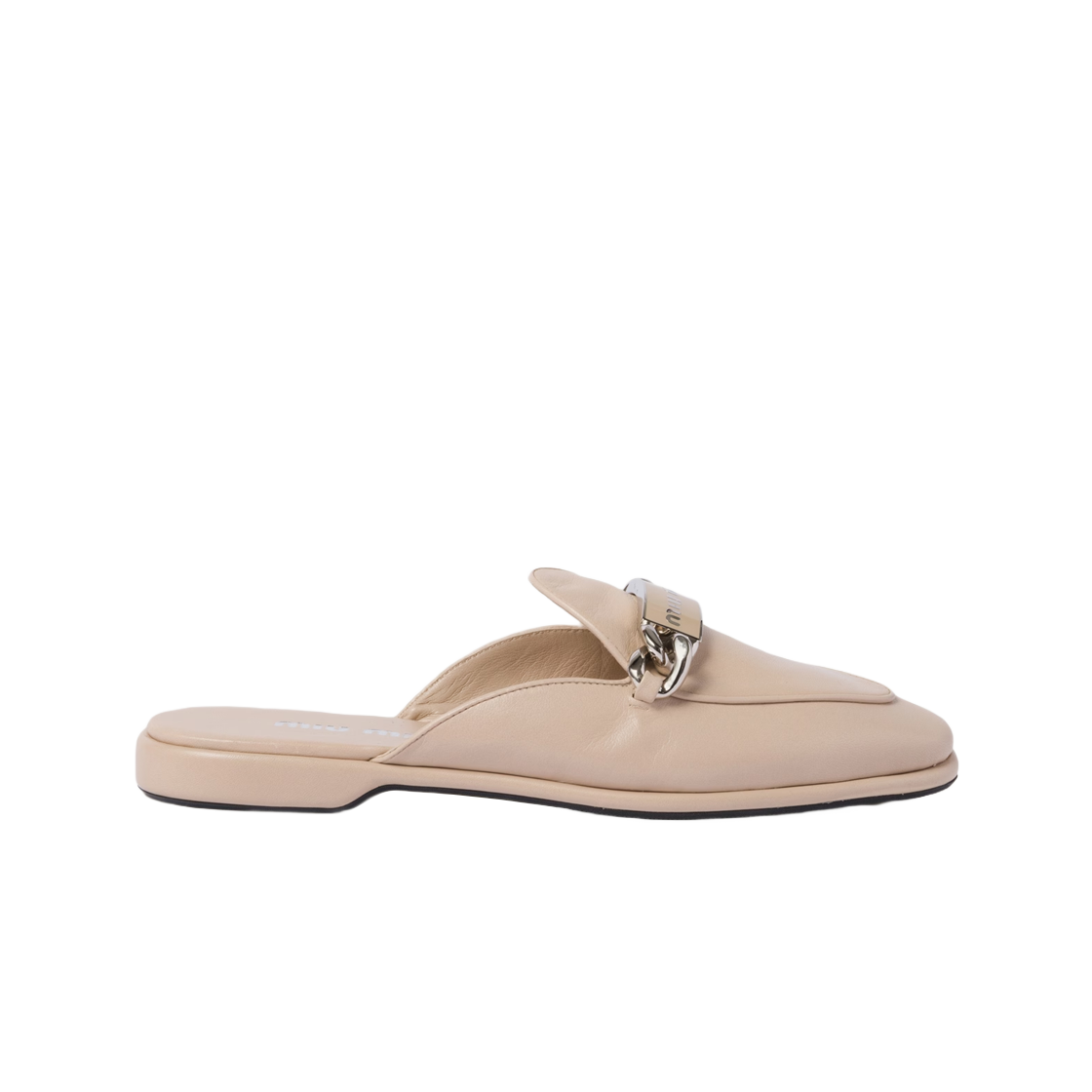 5D867D-011-F0F24 (W) Miu Miu Leather Loafers Desert Beige