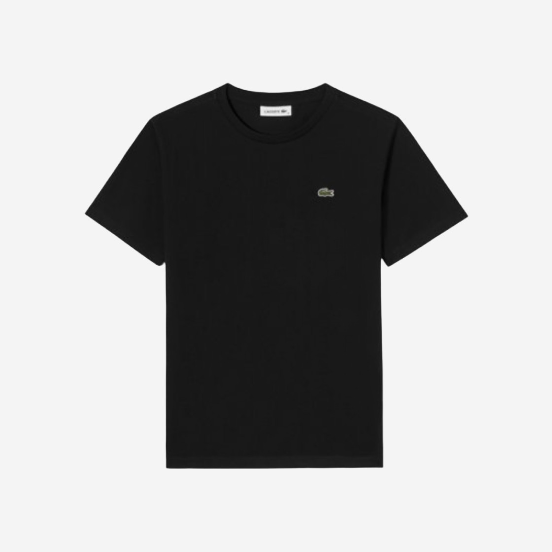 (W) Lacoste Basic Crew Neck T-shirt Black 상세 이미지 1