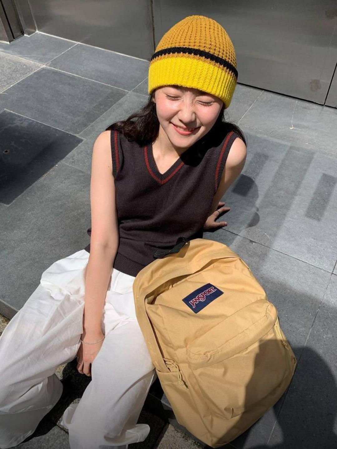 Jansport Half Pint Mini Backpack Curry, Haag String Backpack Silver 착용 스타일 - 2