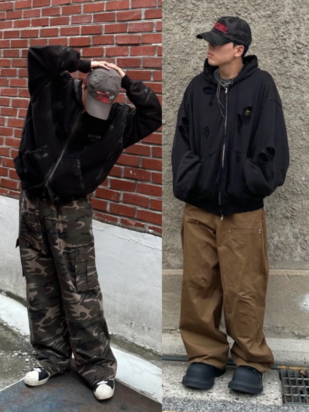 Nike ACG Sun Farer Jacket Ironstone - Asia, Diesel J-Hives Windbreaker with Contrast Piping Grey 착용 스타일 - 3