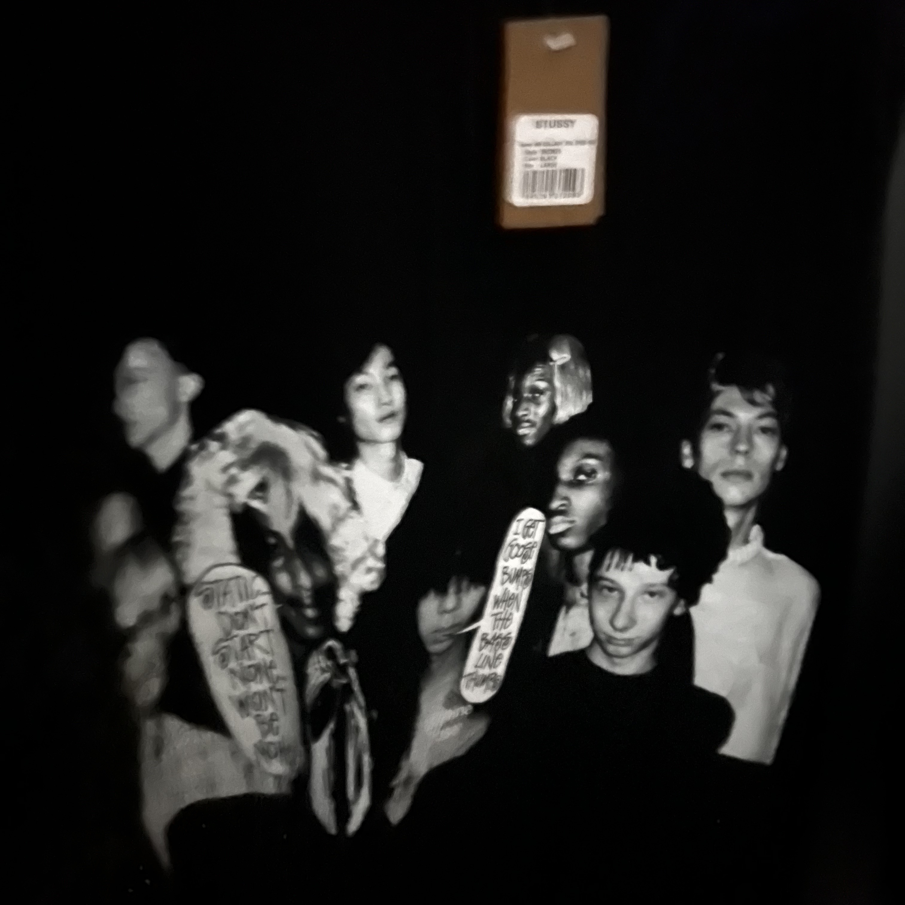Stussy x Martine Rose Collage Pigment Dyed T-Shirt Black 착용 스타일
