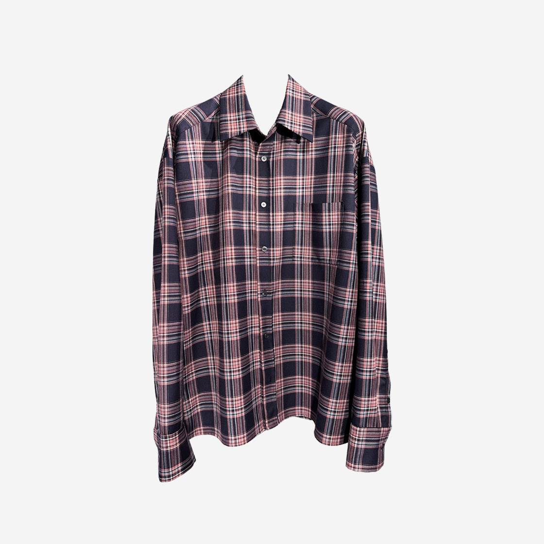 OURPAS2023AW-81 Ourpas 081 Check Shirt Purple Rain
